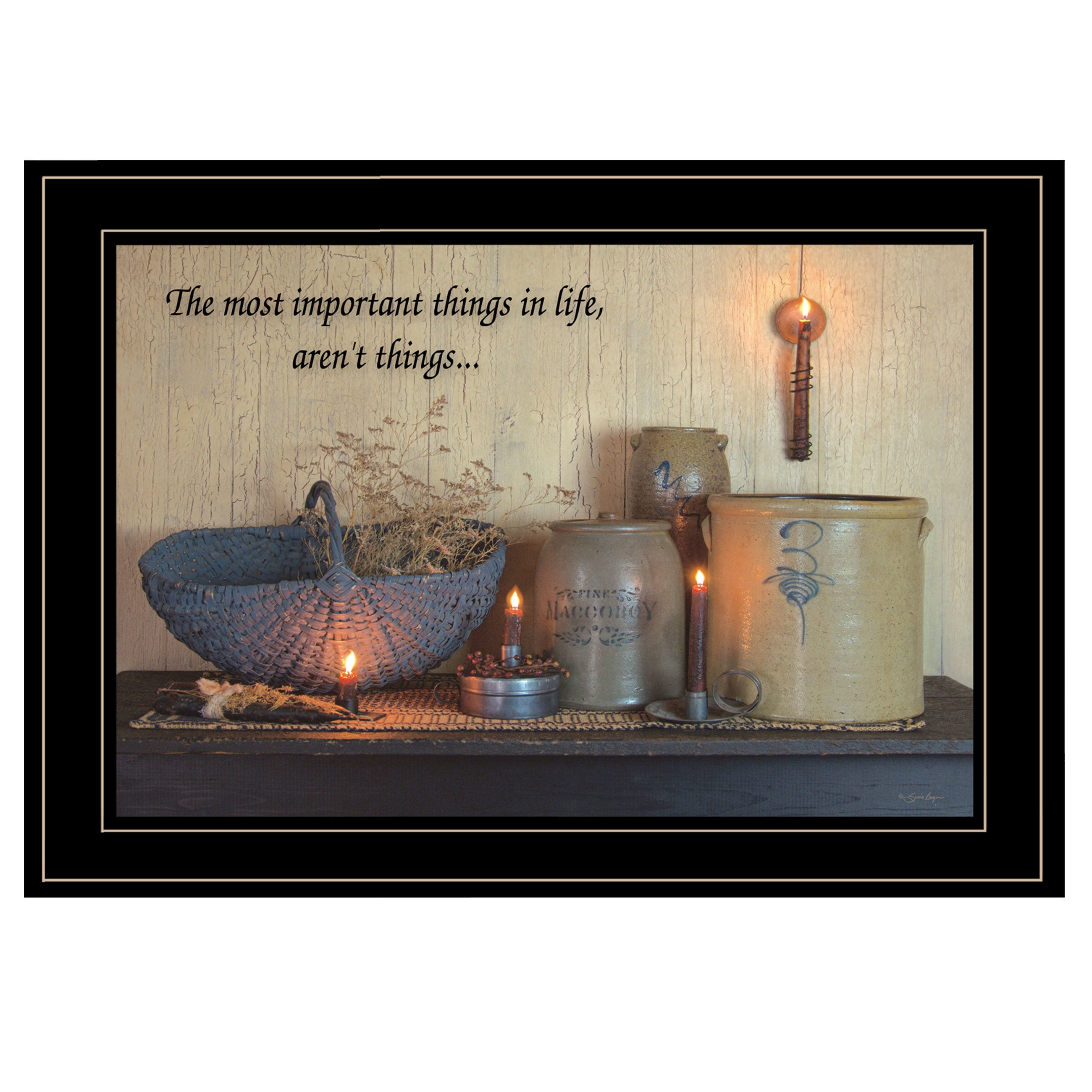 "The Most Important Things" By Susie Boyer, Ready to Hang Framed Print, Black Frame