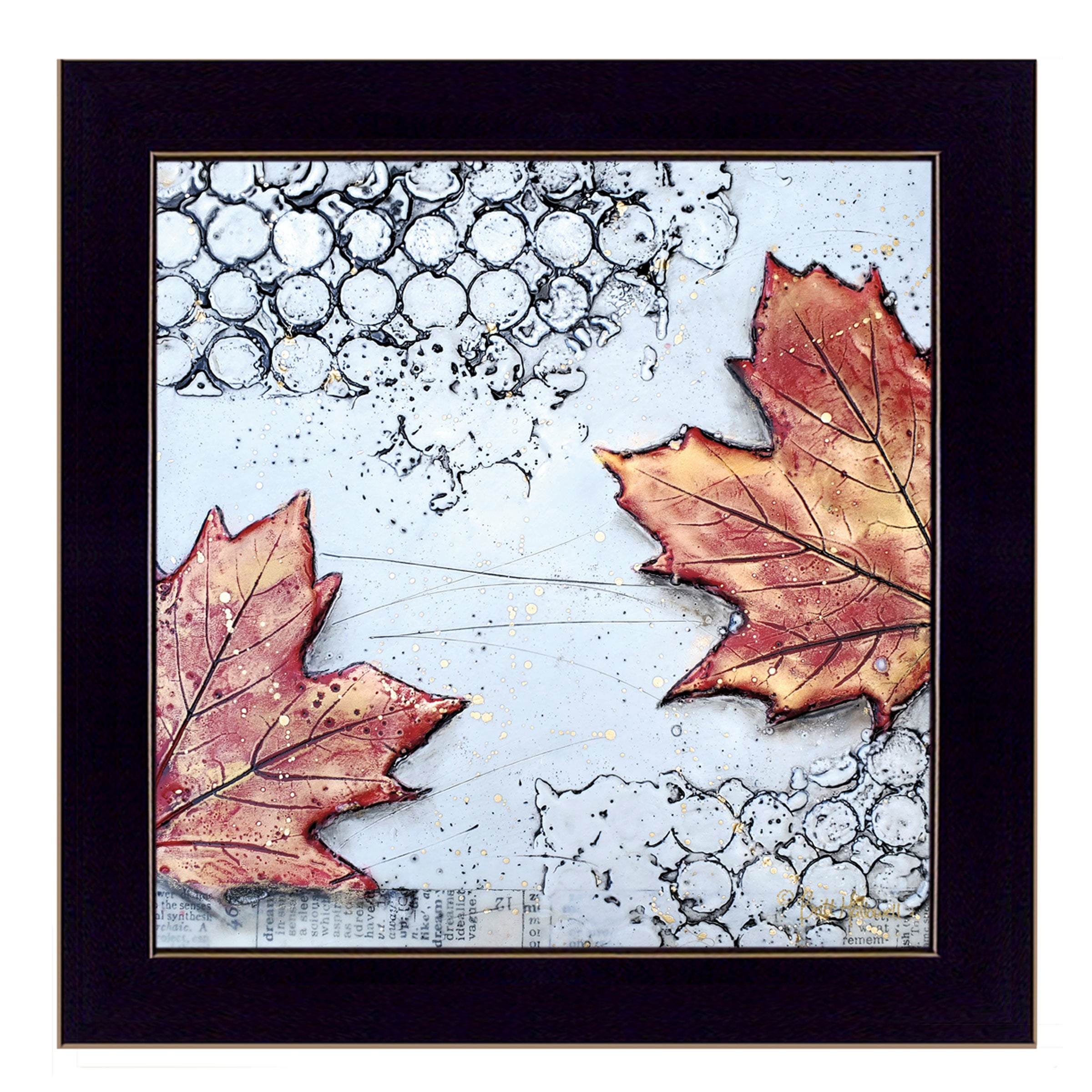 "Channeling Fall 3" By Britt Hallowell, Ready to Hang Framed Print, Black Frame