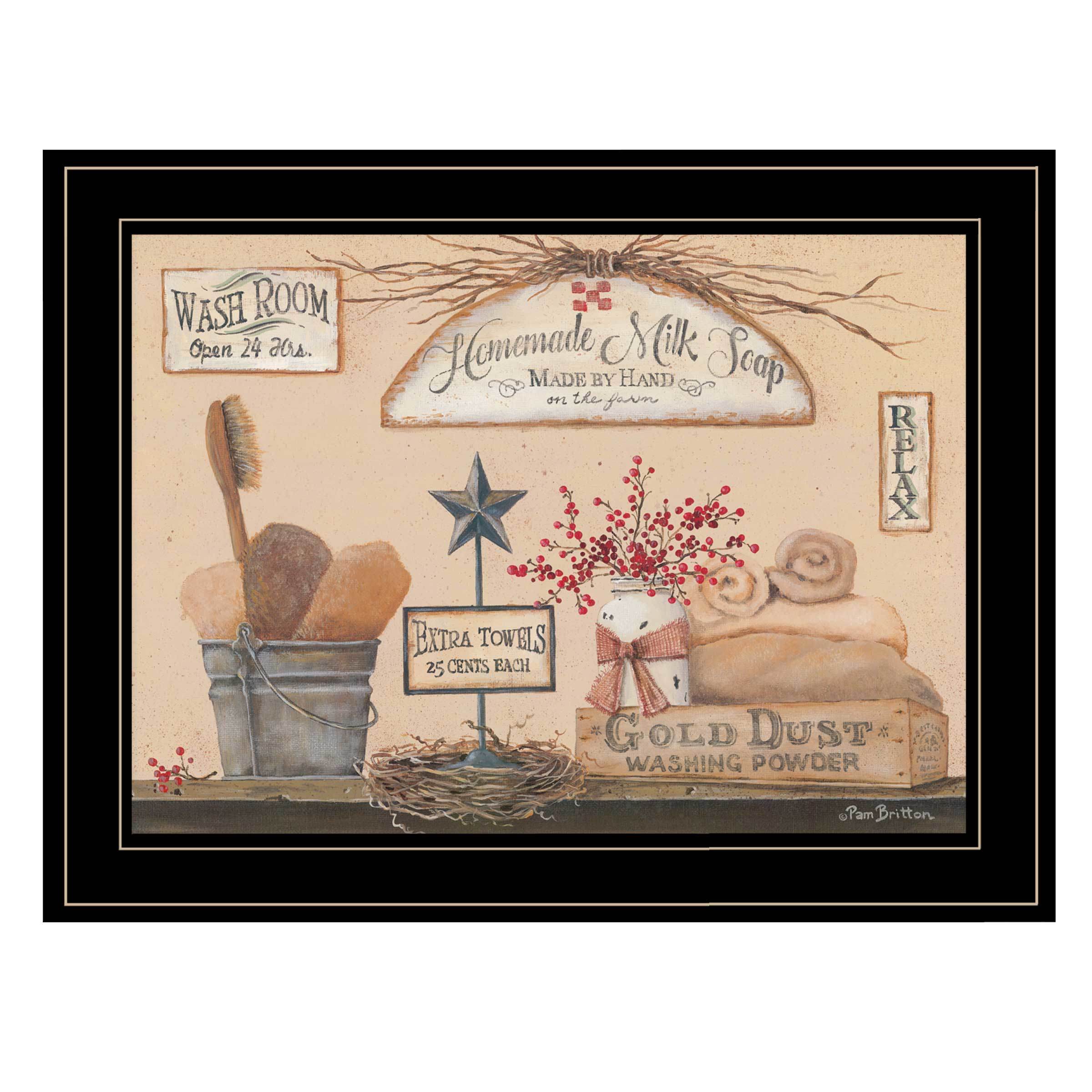 "Wash Room" By Pam Britton, Ready to Hang Framed Print, Black Frame