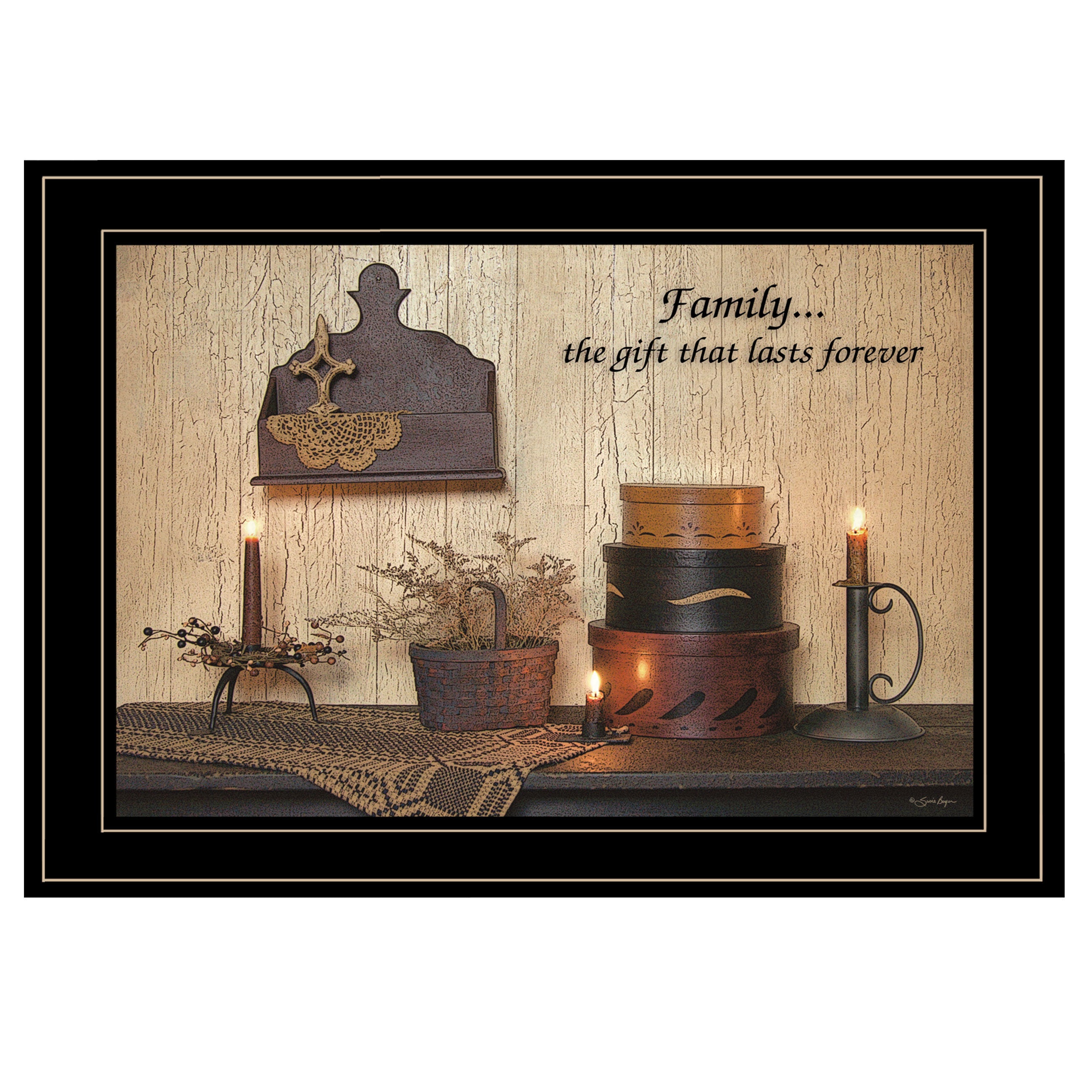 "Forever Family" By Susie Boyer, Ready to Hang Framed Print, Black Frame