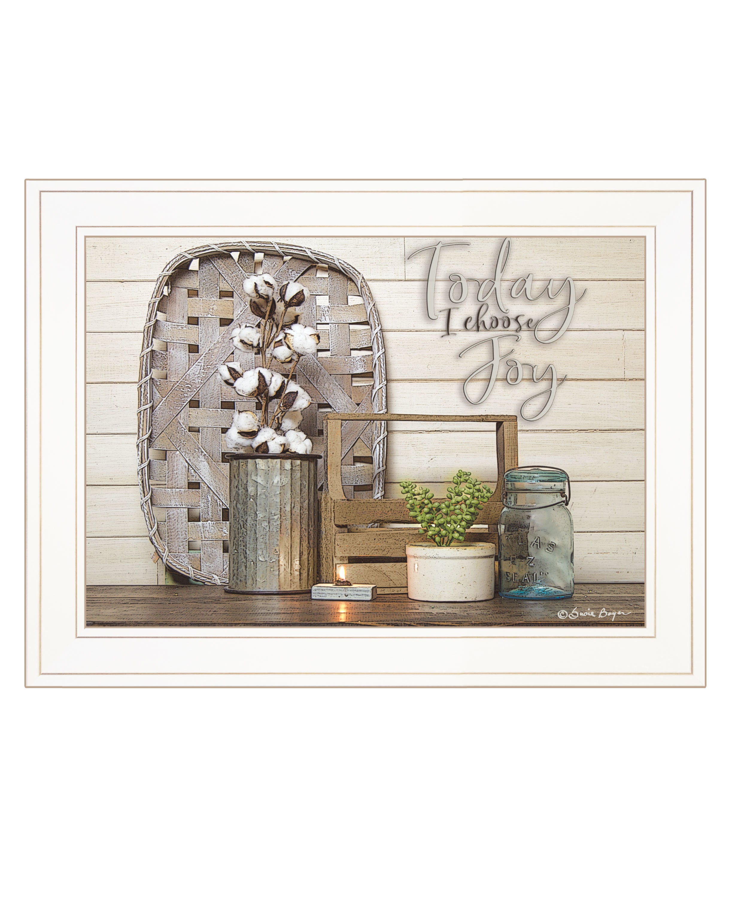 "Today I Choose Joy" by Susan Boyer, Ready to Hang Framed Print, White Frame