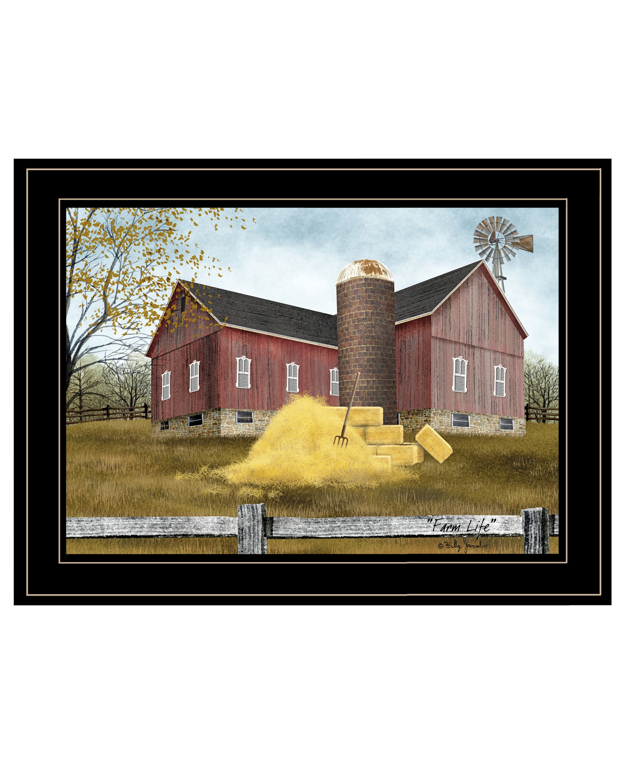 "Farm Life" by Billy Jacobs, Ready to Hang Framed Print, Black Frame