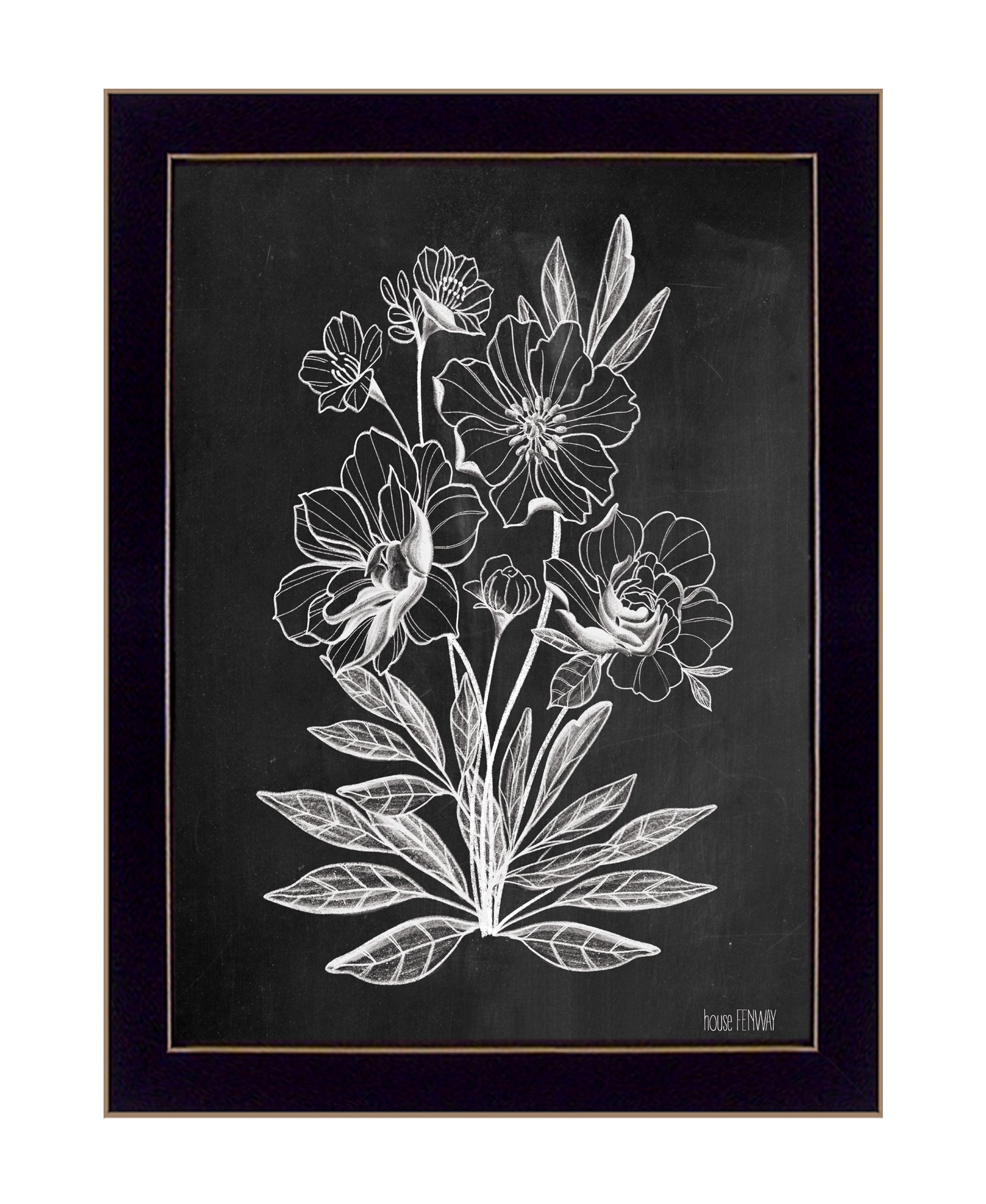 "Vintage Chalkboard" by HOUSE FENWAY , Ready to Hang Framed Print, Black Frame