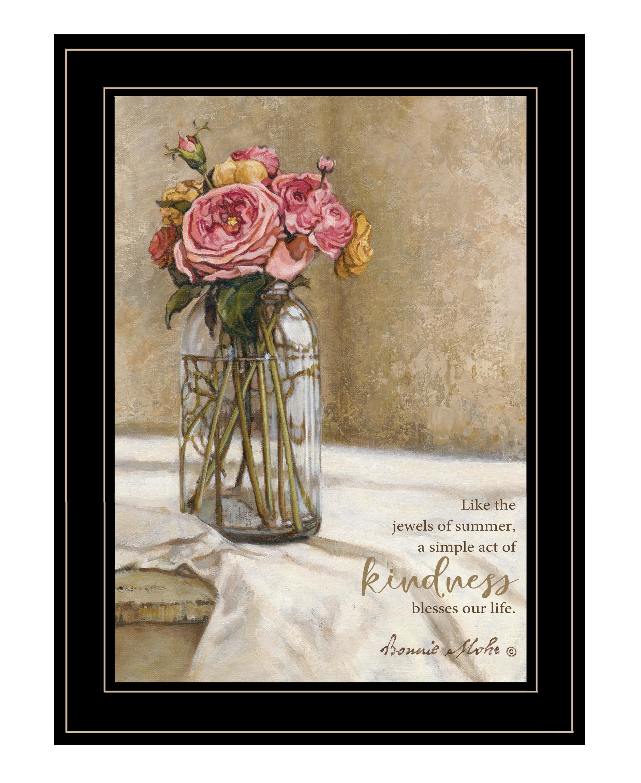 "Jewels of Summer" by Bonnie Mohr, Ready to Hang Framed Print, Black Frame