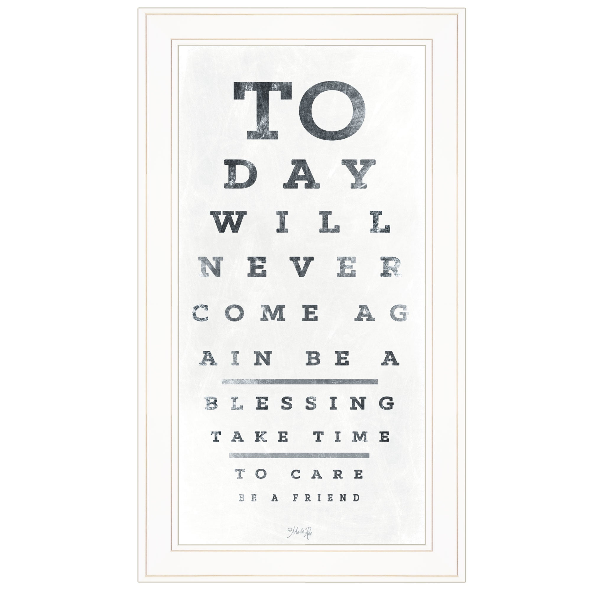 "Eye Chart I" by Artisan Marla Rae, Ready to Hang Framed Print, White Frame