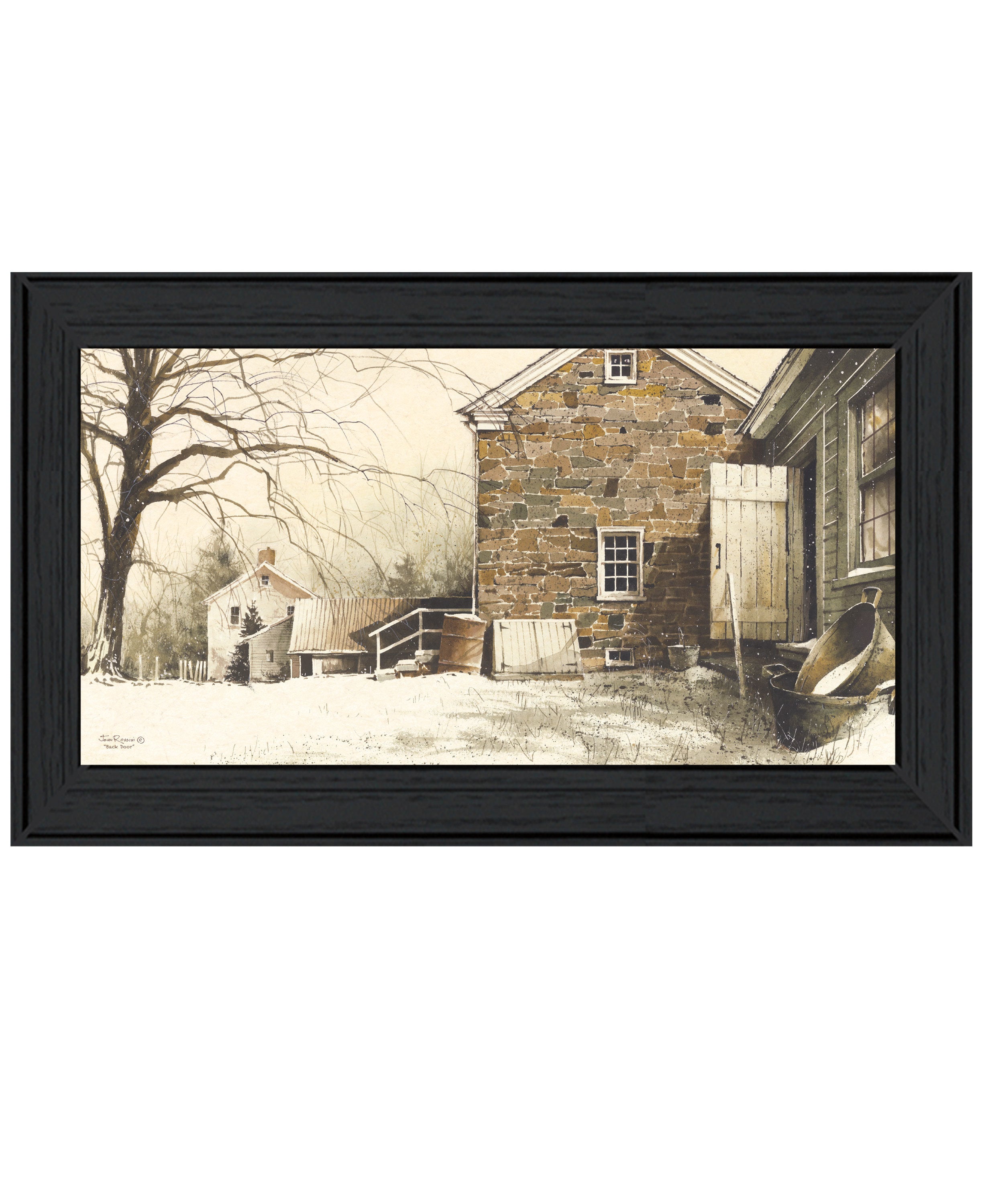 "Back Door" by Artisan John Rossini, Ready to Hang Framed Print, Black Frame