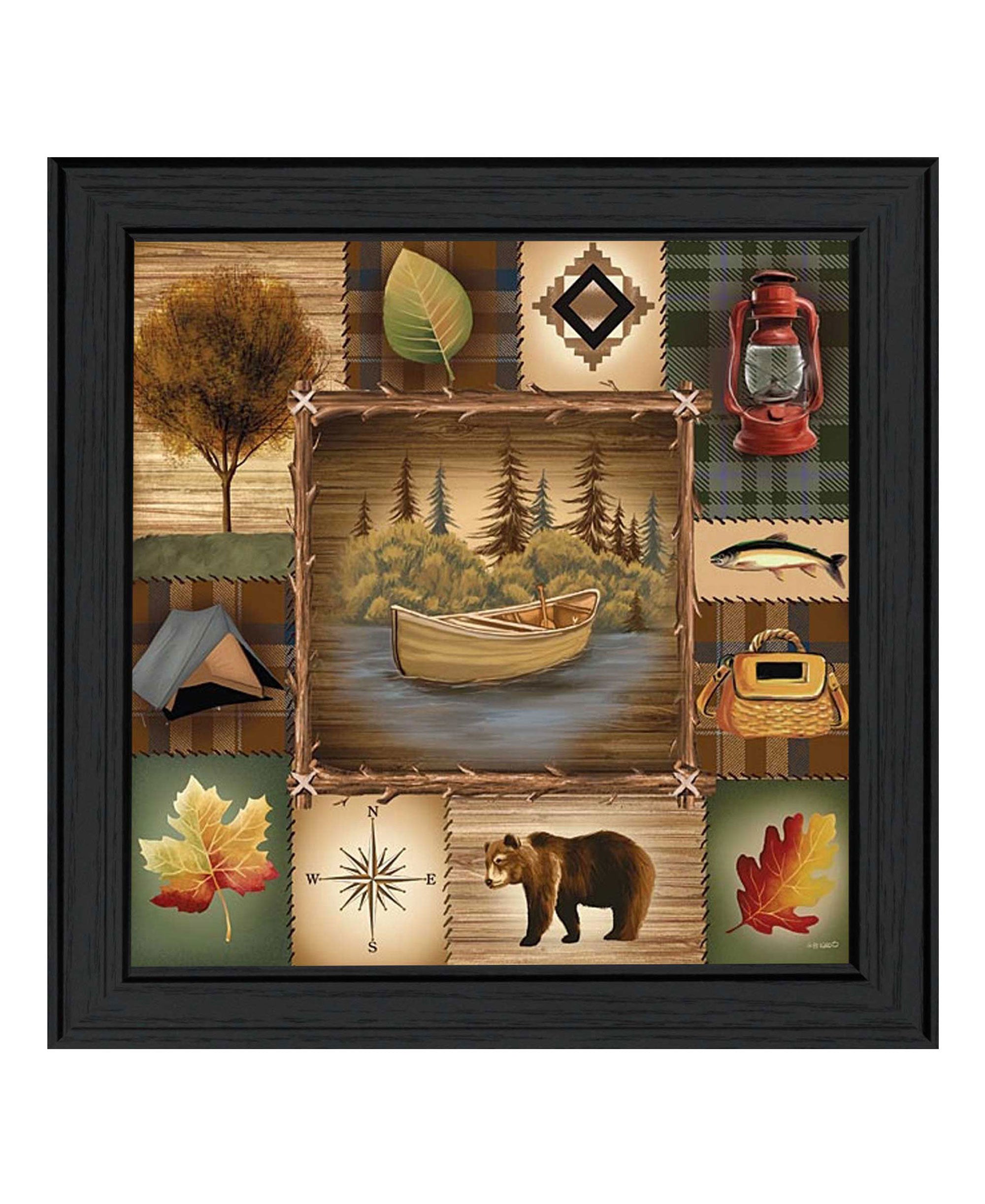 "At the Lake" by Artisan Ed Wargo, Ready to Hang Framed Print, Black Frame