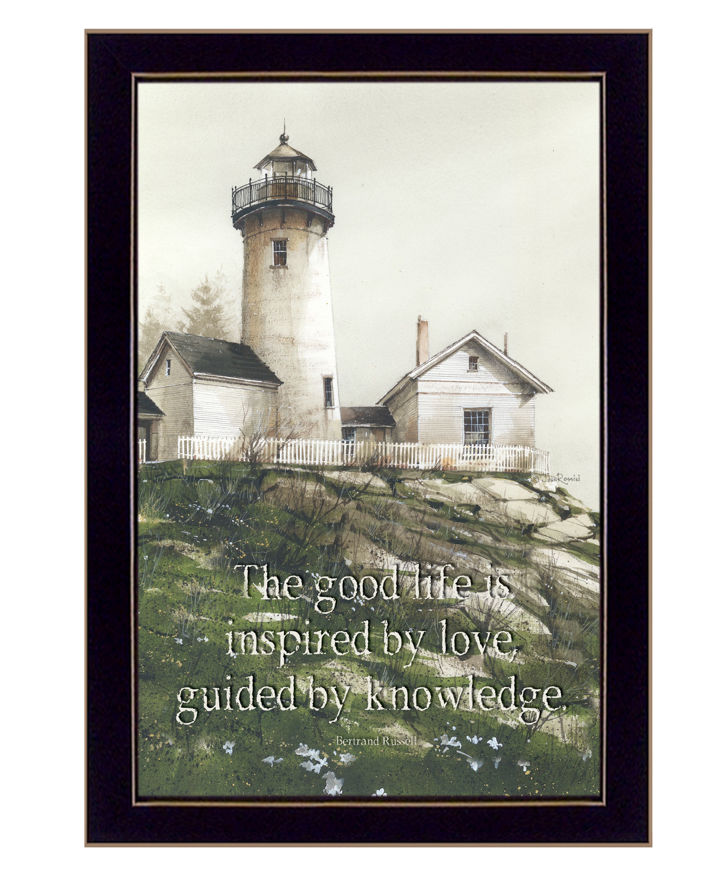 "Guided by Knowledge" by Artisan John Rossini, Ready to Hang Framed Print, Black Frame