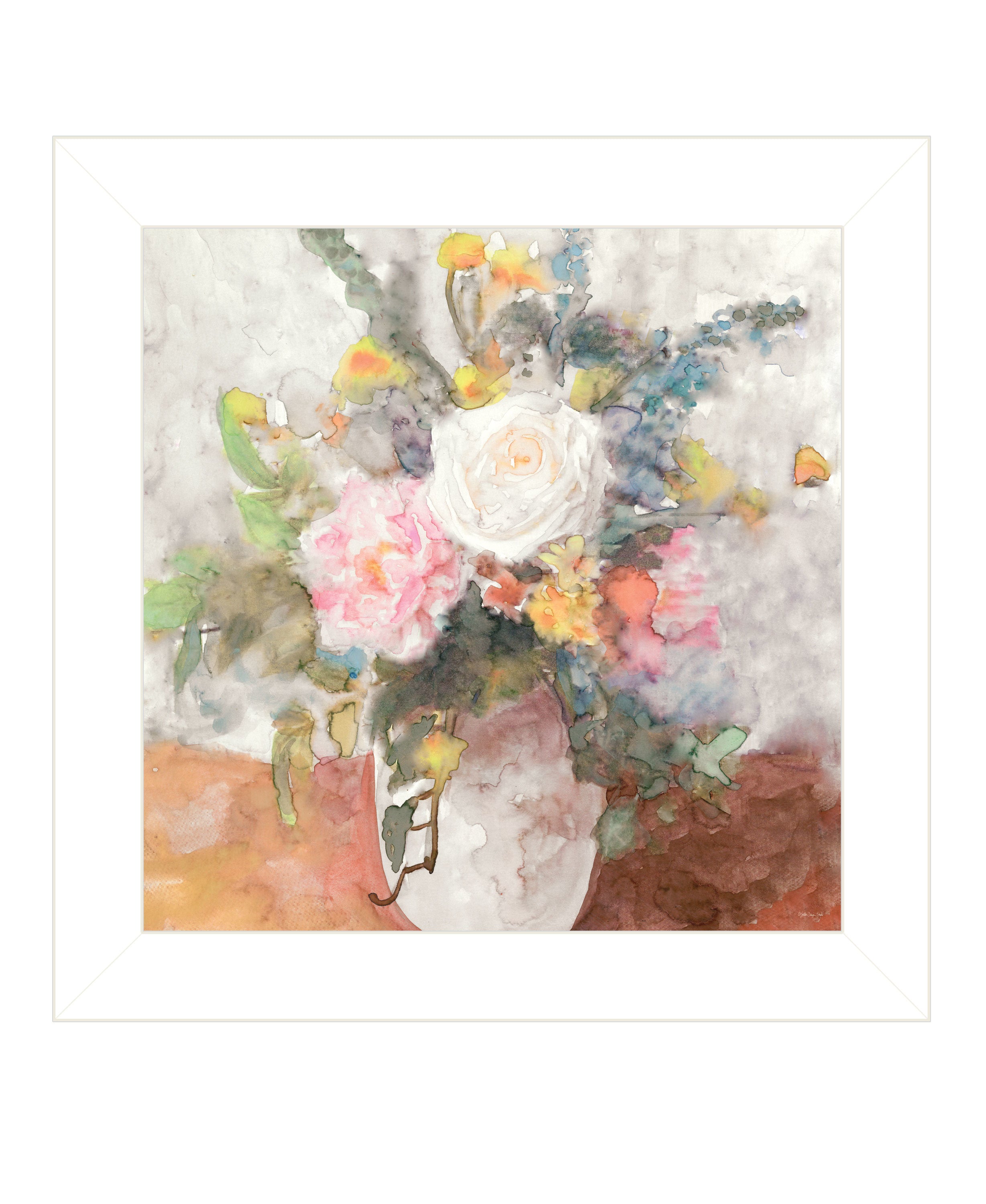 "Table Bouquet 2" by Stellar Design Studio, Ready to Hang Framed Print, White Frame