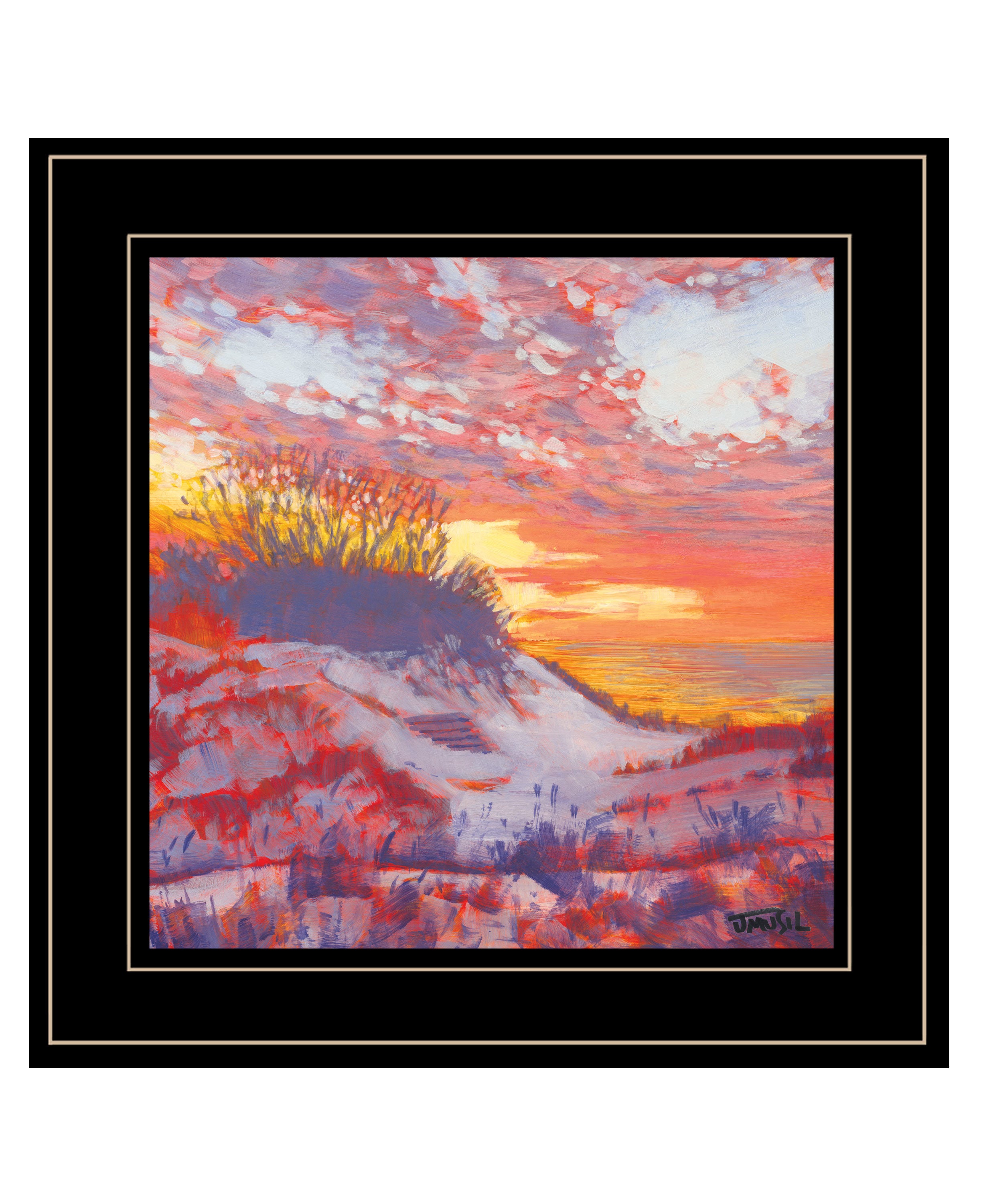 "Jones Beach" by Jim Musial, Ready to Hang Framed Print, Black Frame