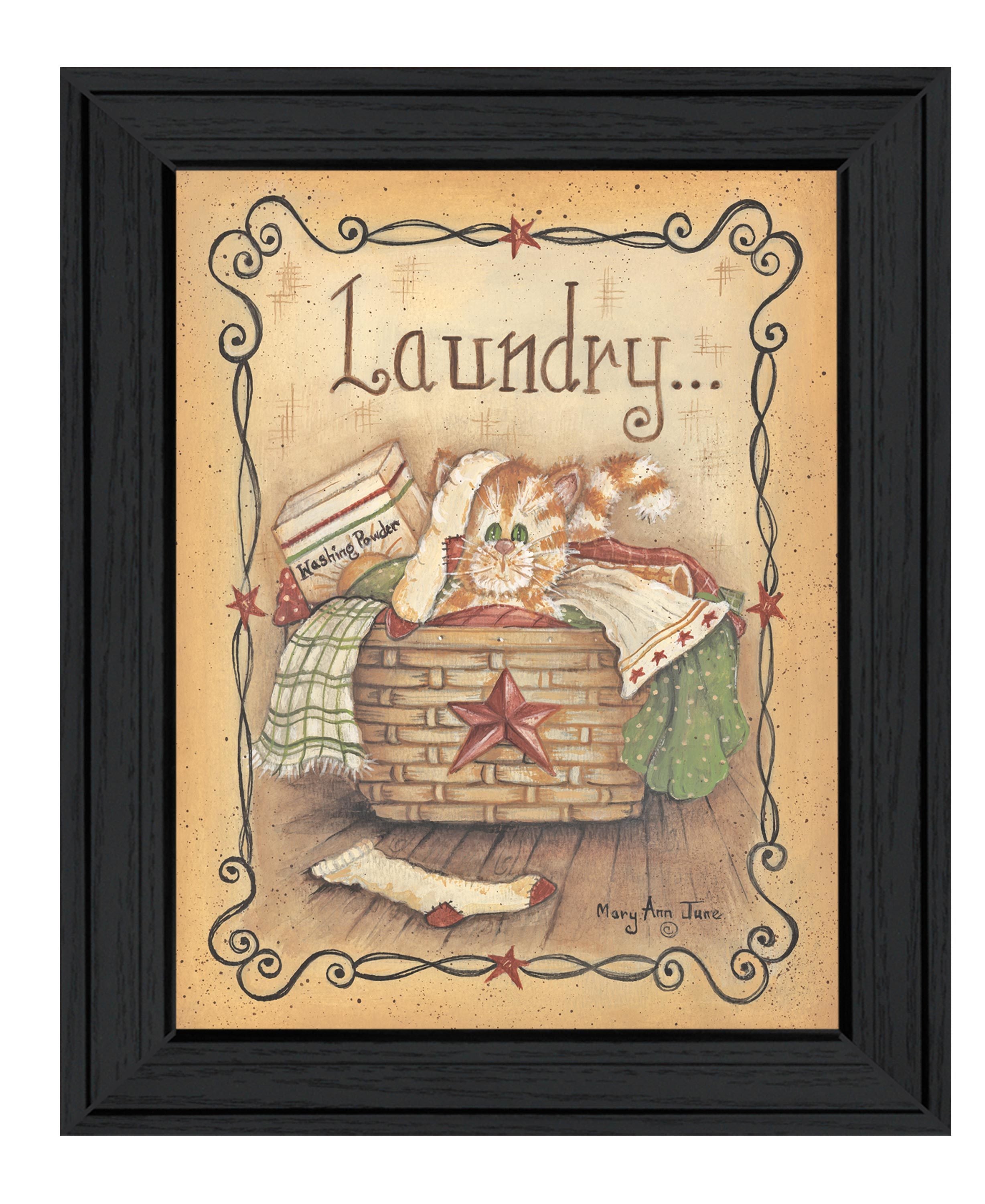 "Laundry" by Mary Ann June, Ready to Hang Framed Print, Black Frame
