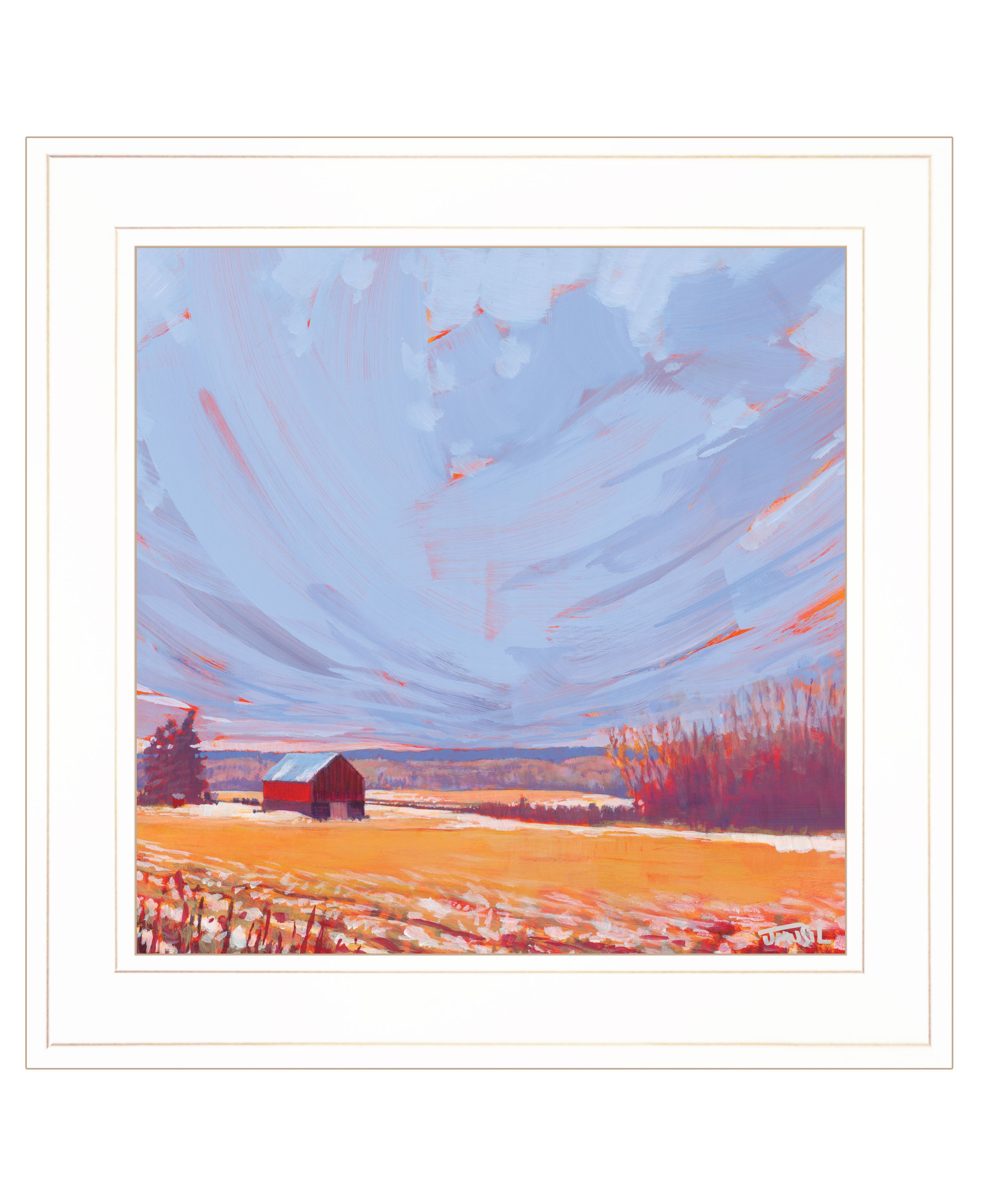 "Slate Winter Sky" by Jim Musial, Ready to Hang Framed Print, White Frame