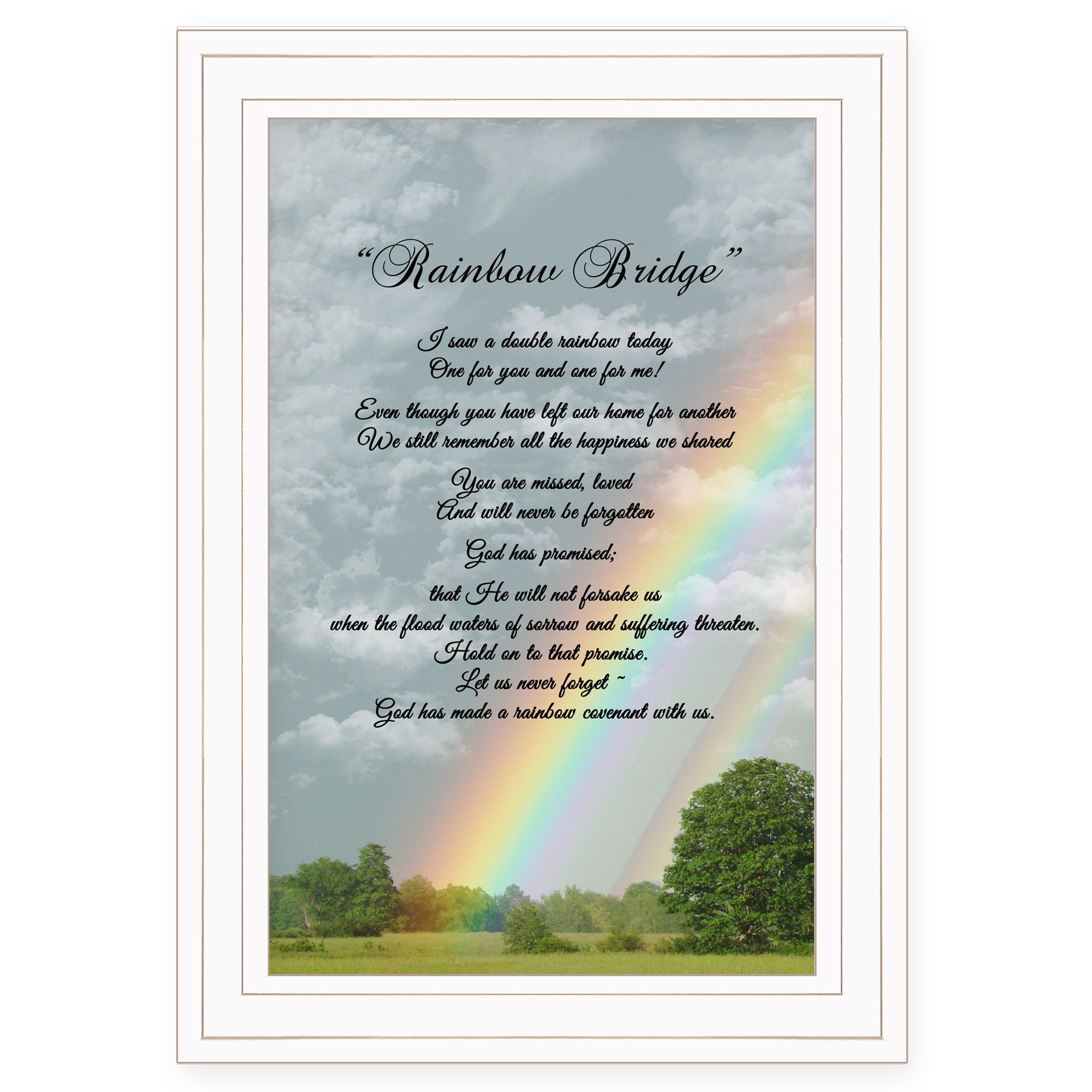 "Rainbow Bridge" By Trendy Decor 4U, Ready to Hang Framed Print, White Frame