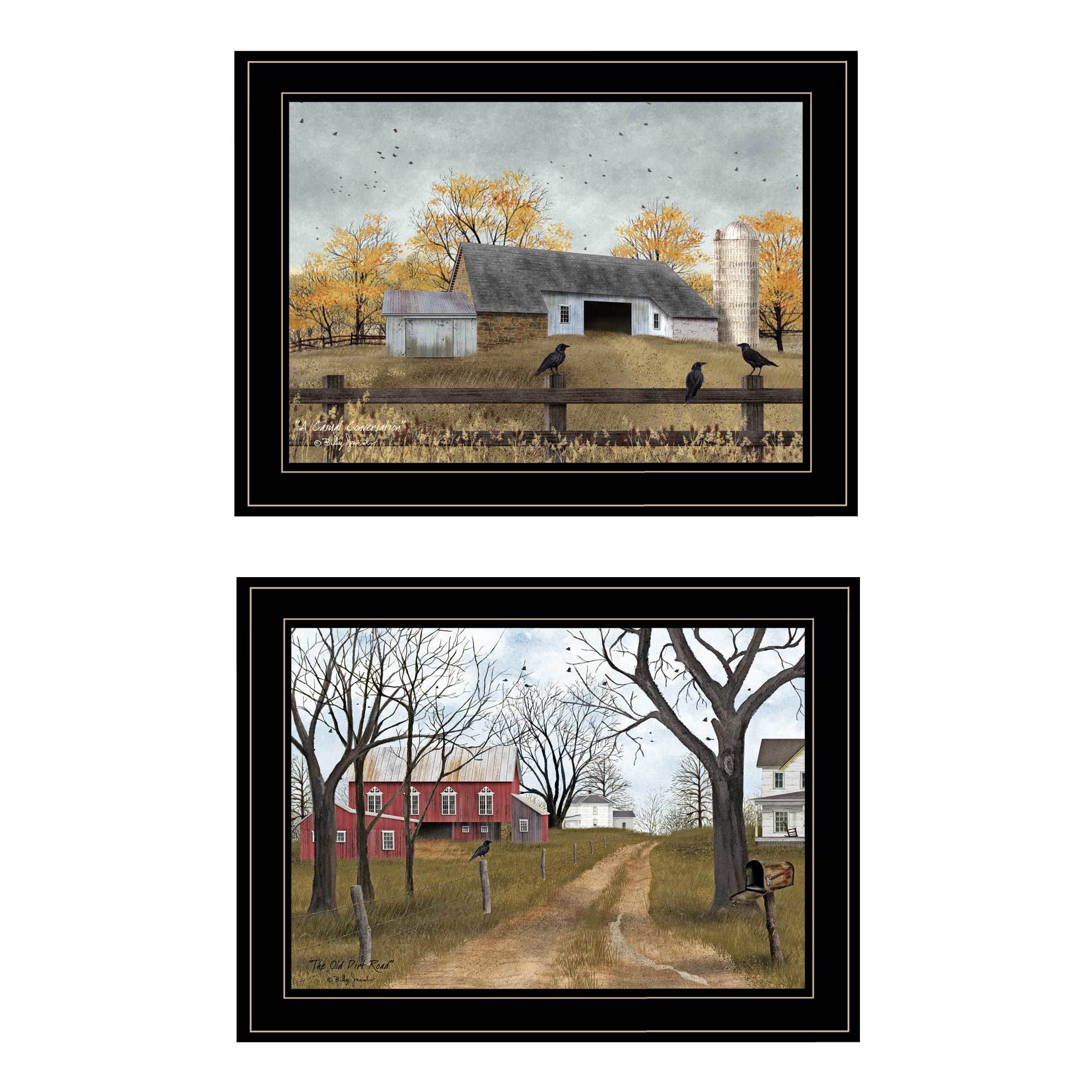 "Country Roads Collection" 2-Piece Vignette By Billy Jacobs, Black Frame