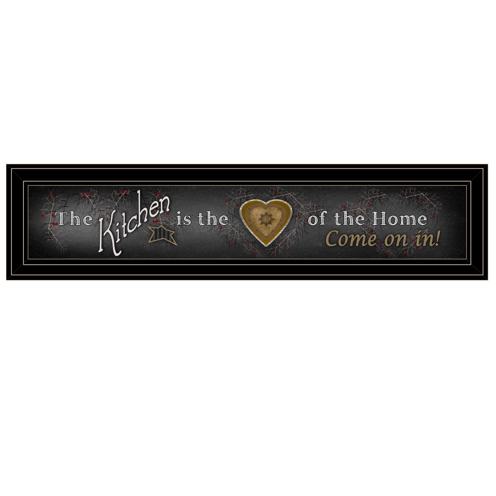 "Chalkboard Kitchen" By Trendy Decor 4U, Ready to Hang Framed Print, Black Frame