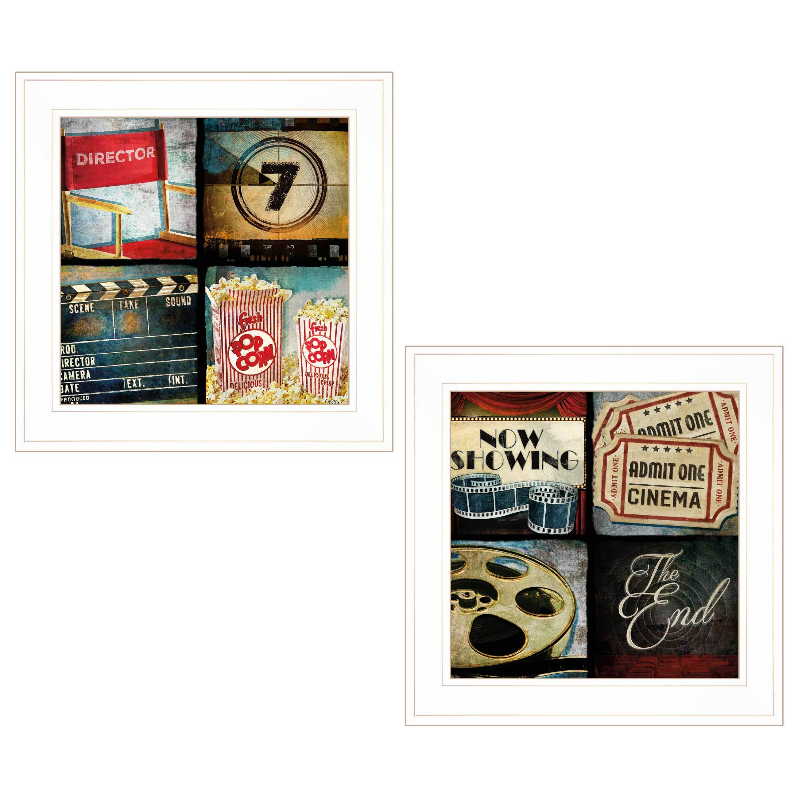 "At The Movies" 2-Piece Vignette By Mollie B, White Frame