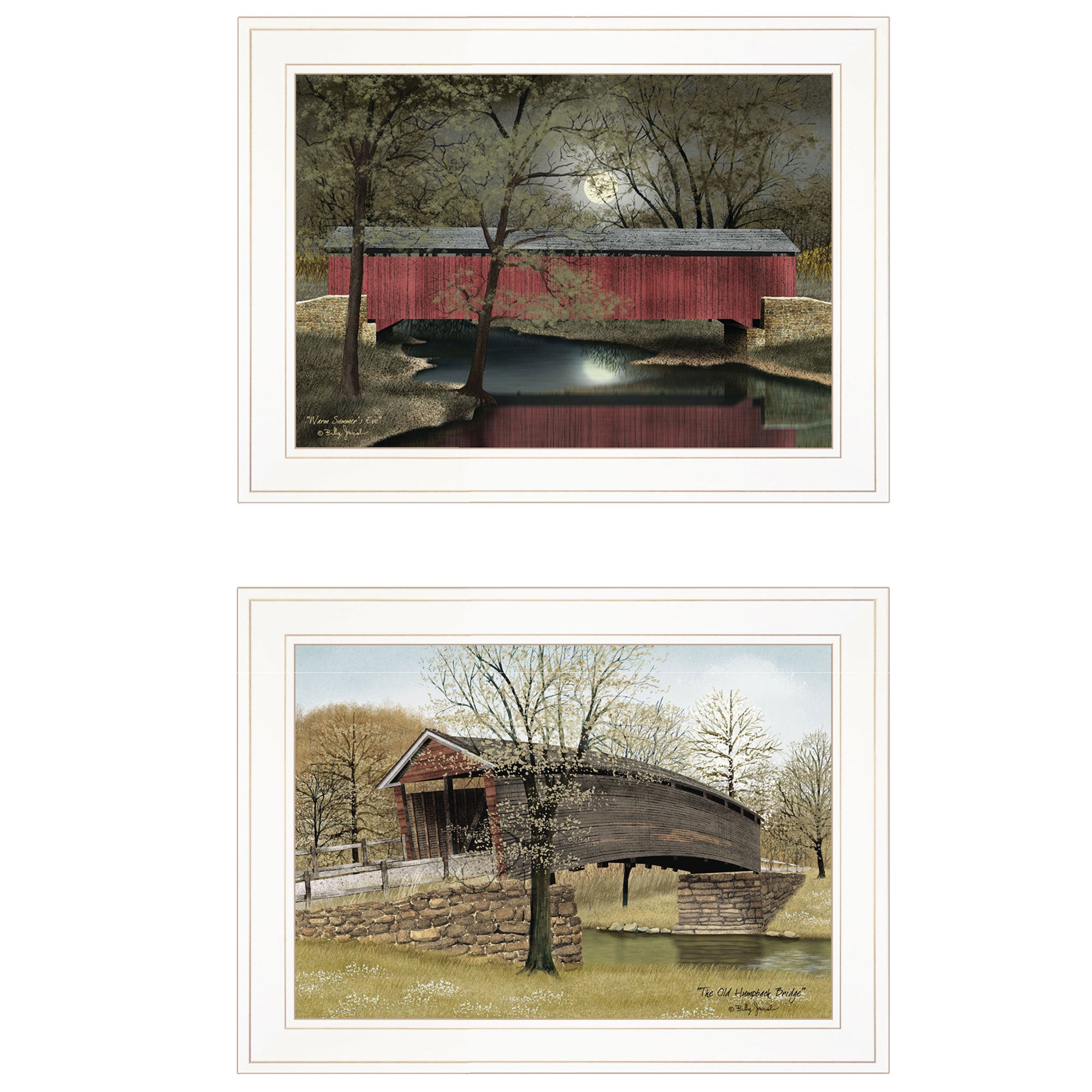 "Bridges Vignette of 2-piece By Billy Jacobs, White Frame