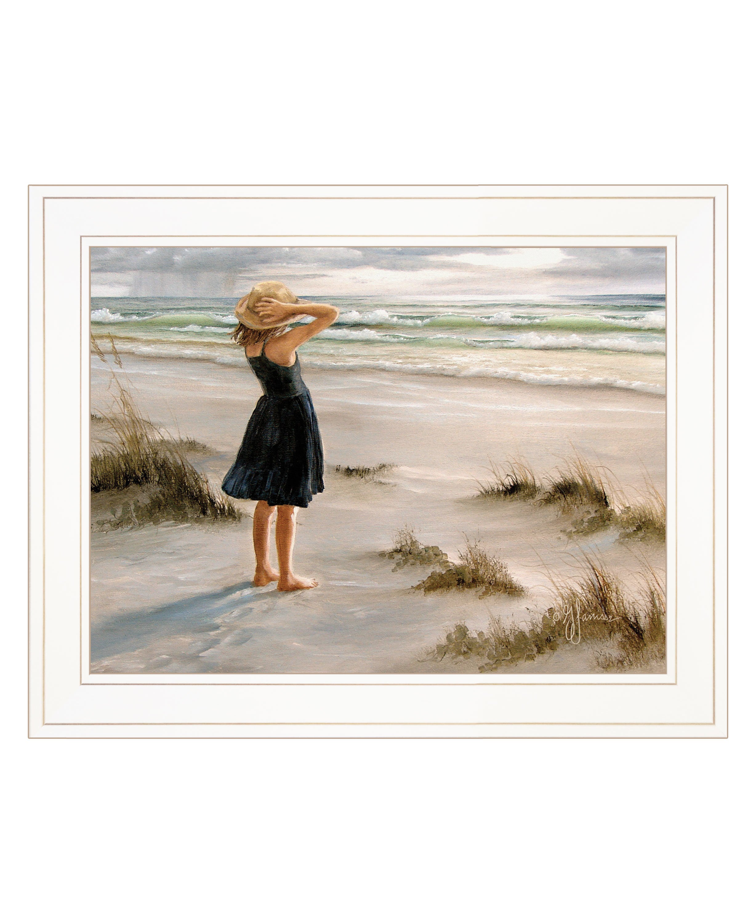 "Black Dress" by Georgia Janisse, Ready to Hang Framed Print, White Frame