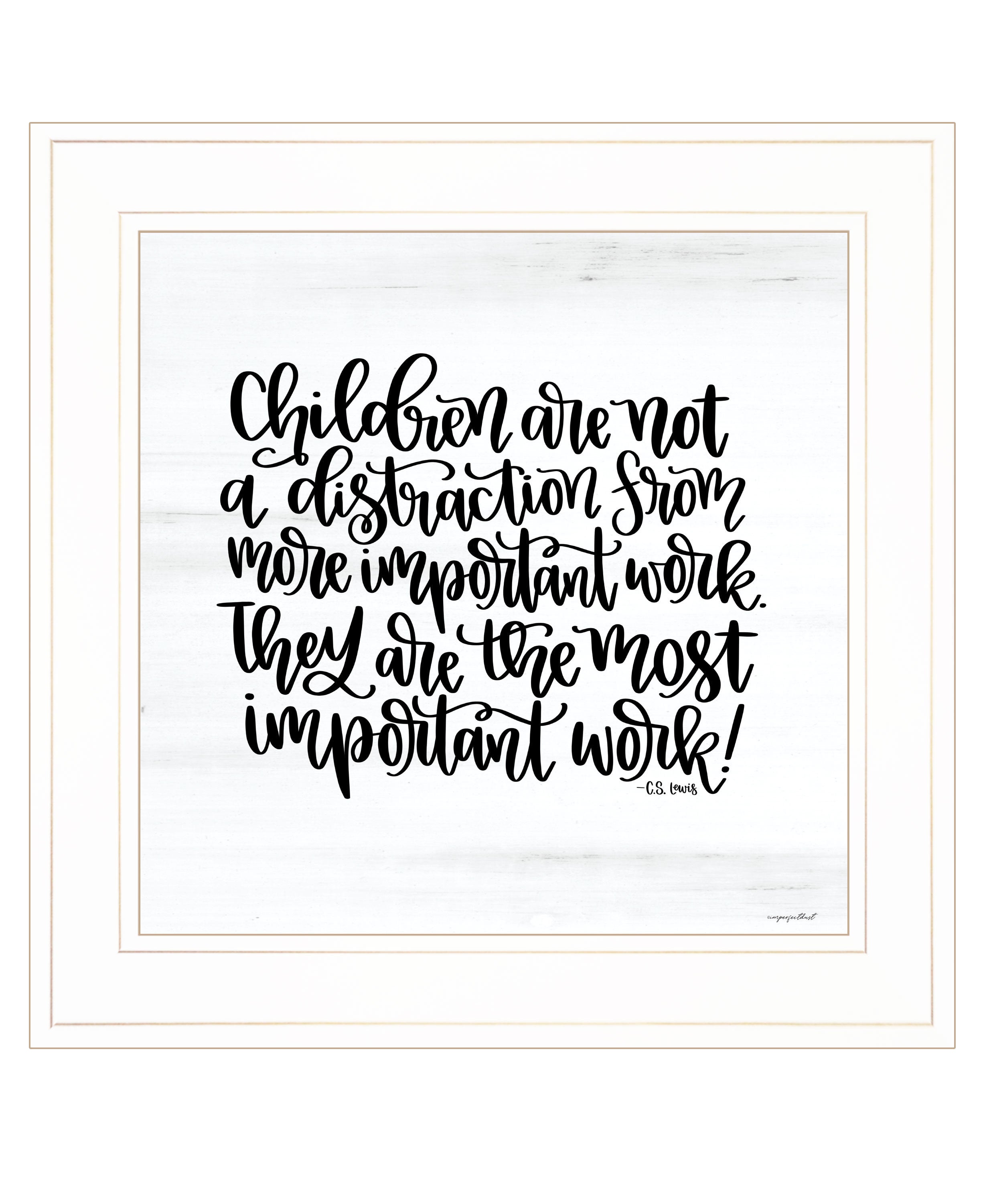 "The Most Important Work" by Imperfect Dust, Ready to Hang Framed Print, White Frame