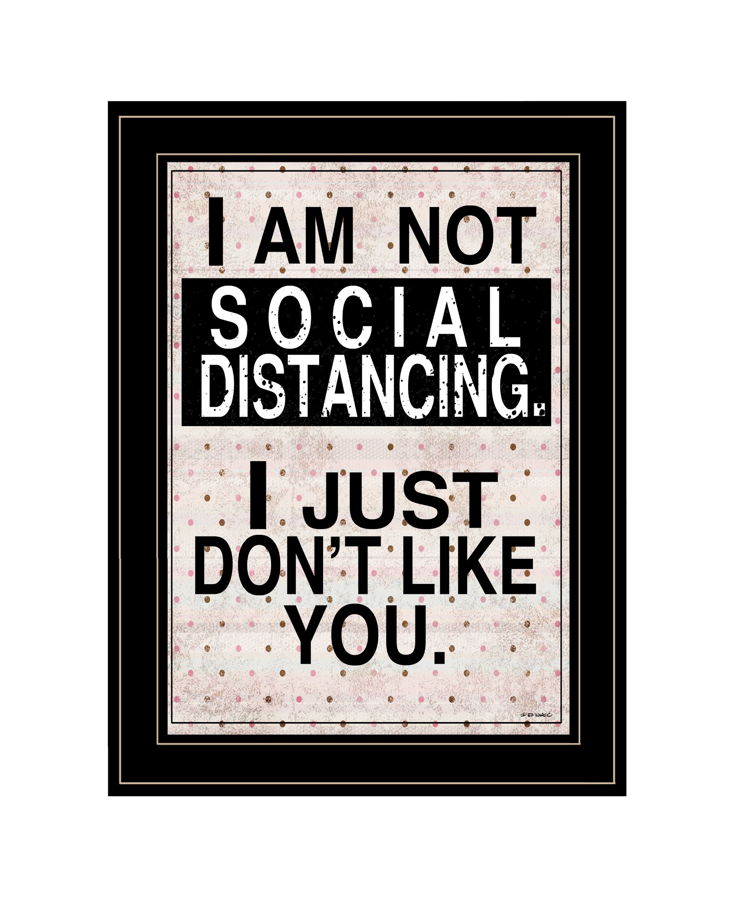 "Social Distancing" by Ed Wargo, Ready to Hang Framed Print, Black Frame