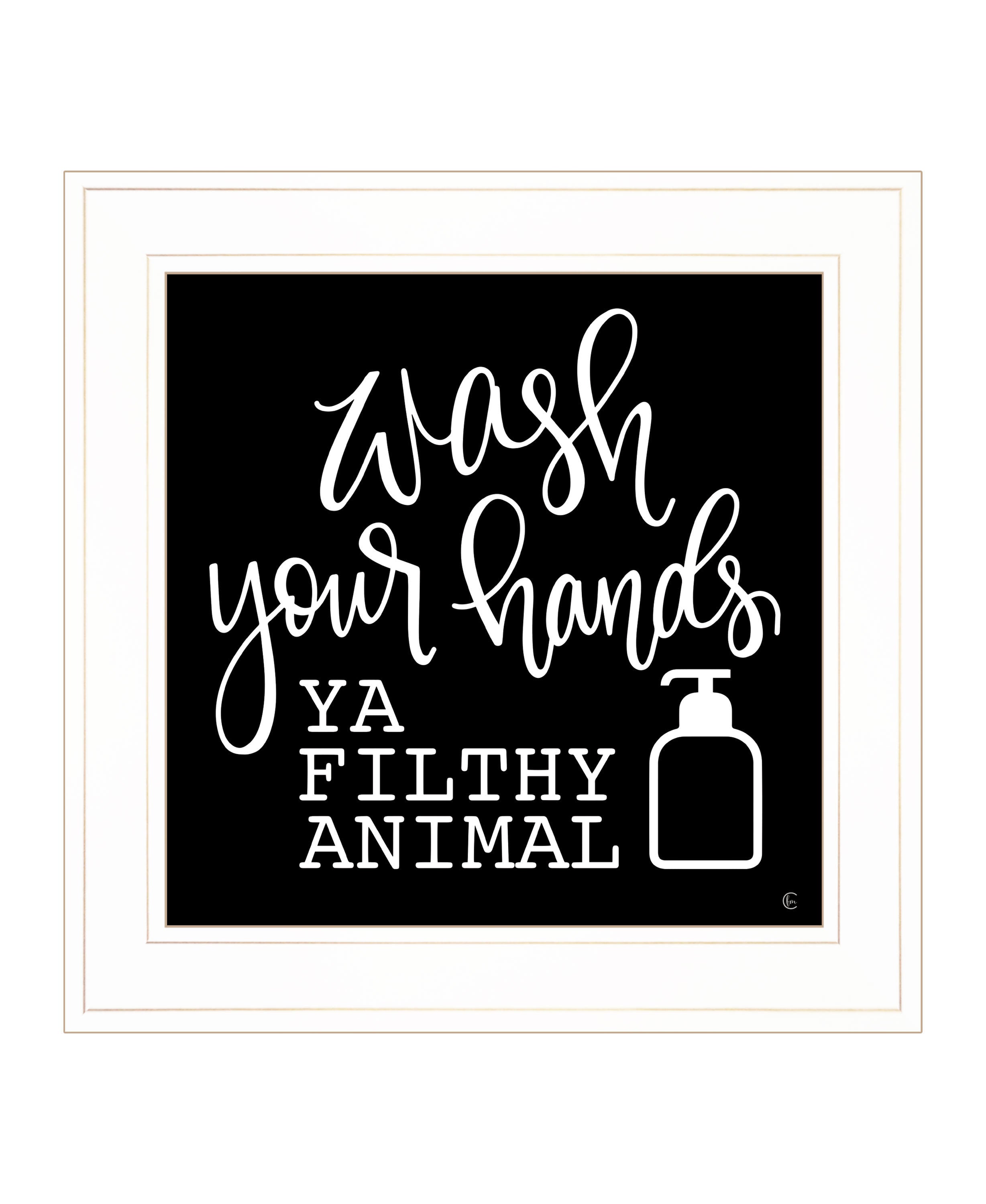 "Wash Your Hands" by Fearfully Made Creations, Ready to Hang Framed Print, White Frame