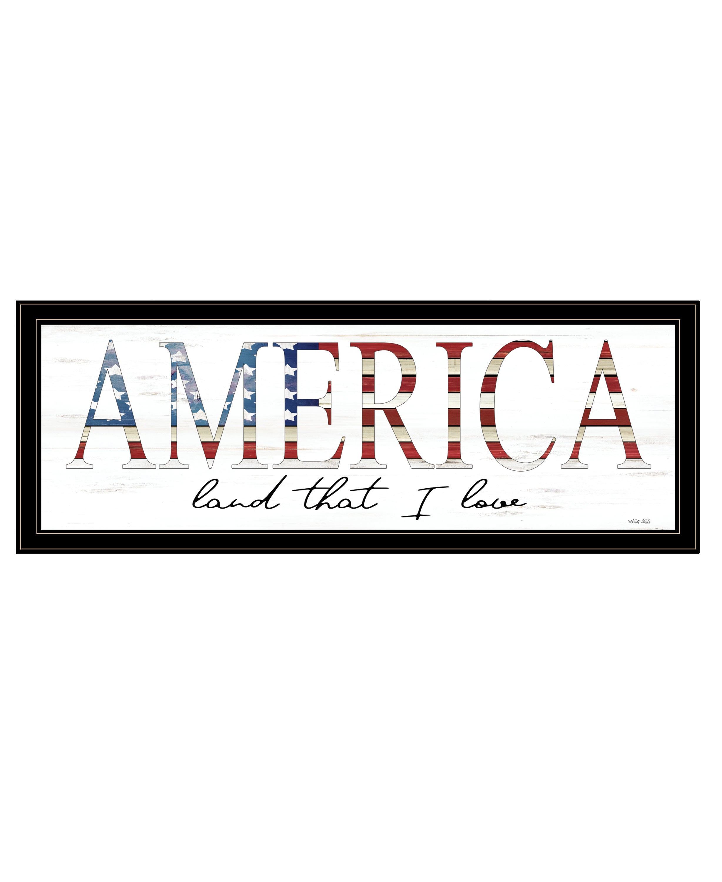 "America Land that I Love" by Cindy Jacobs, Ready to Hang Framed Print, Black Frame