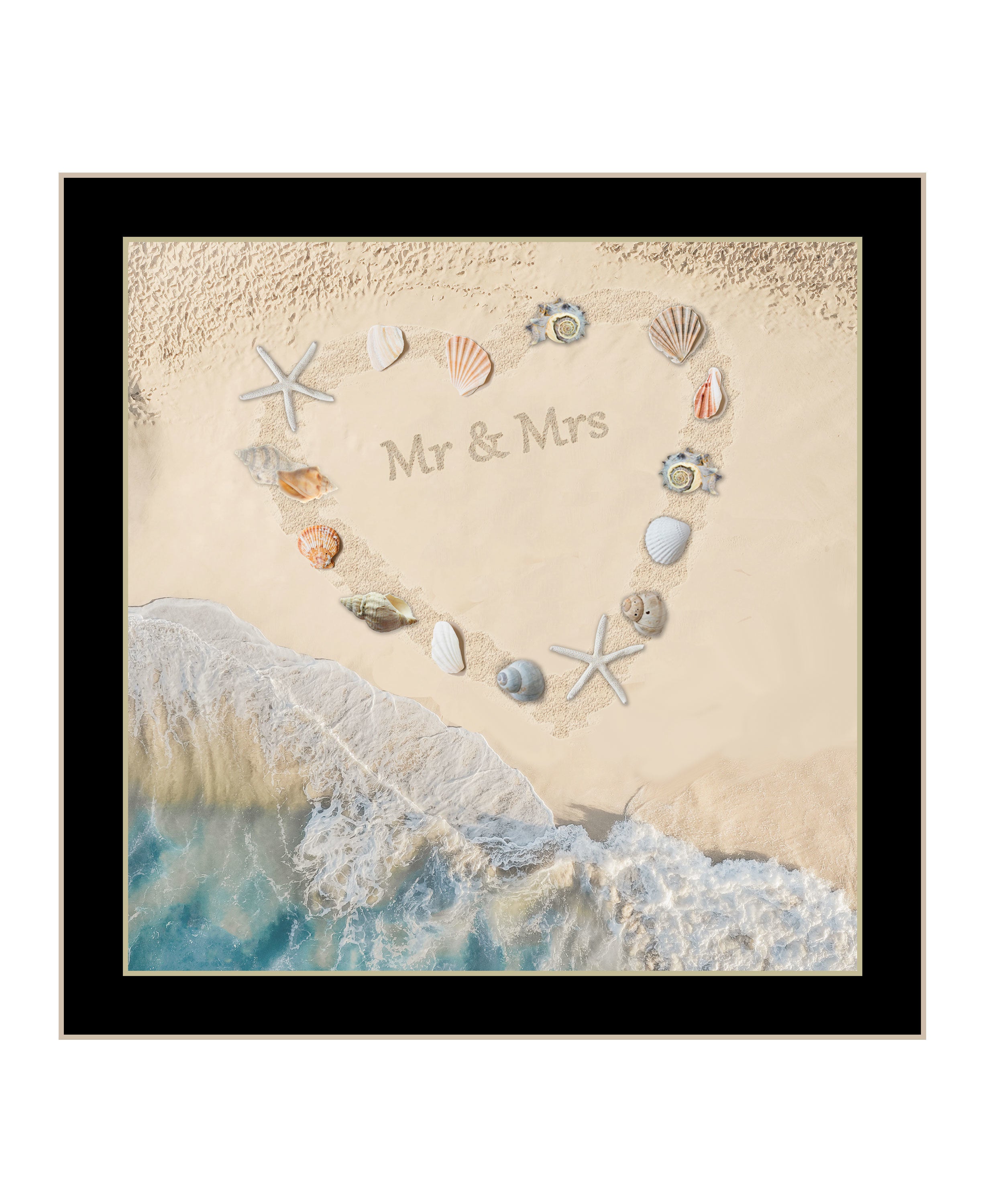 "Marriage is a Beach" by Trendy Decor 4U, Ready to Hang Framed Print, Black Frame