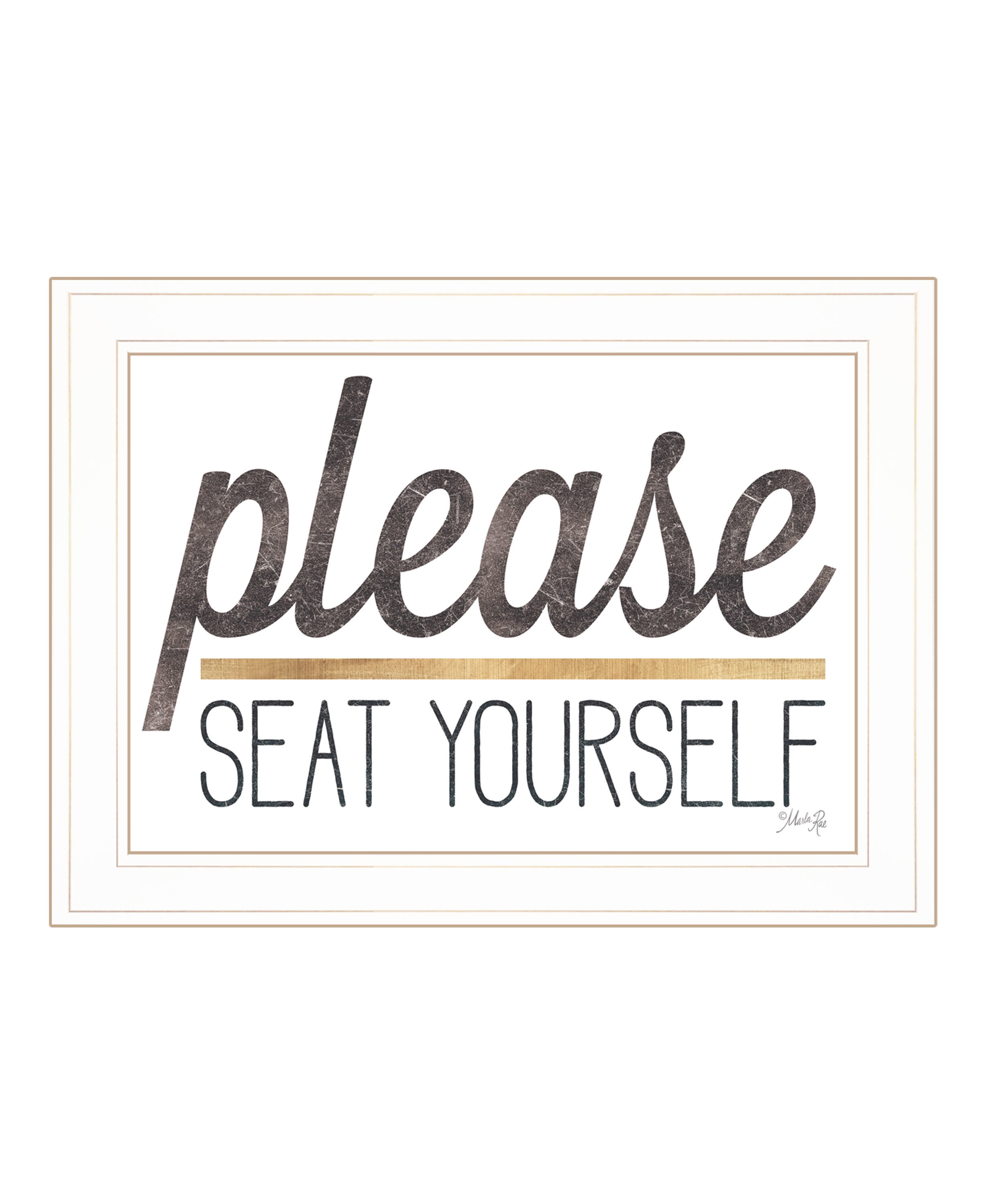 "Please Seat Yourself" by Marla Rae, Ready to Hang Framed Print, White Frame
