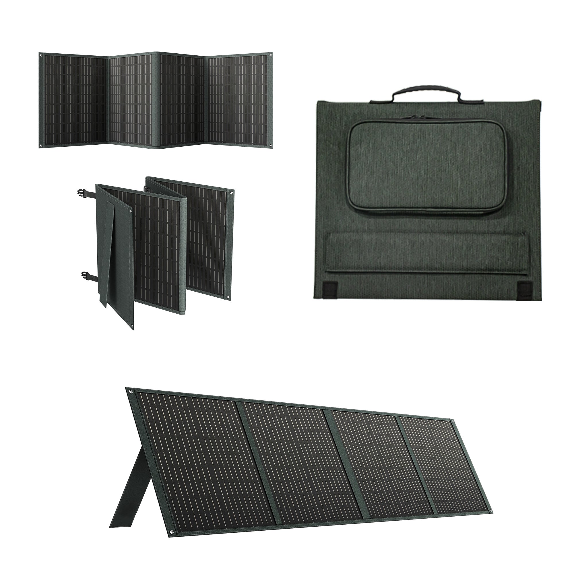 [Not Allowed to Sell on Amazon] 110W Foldable Solar Panel for Power Station USB+PD Mobile Devices Serial & Parallel MC4 Portable Solar Panel with Adjustable Kickstand for Rooftop Off-Grid