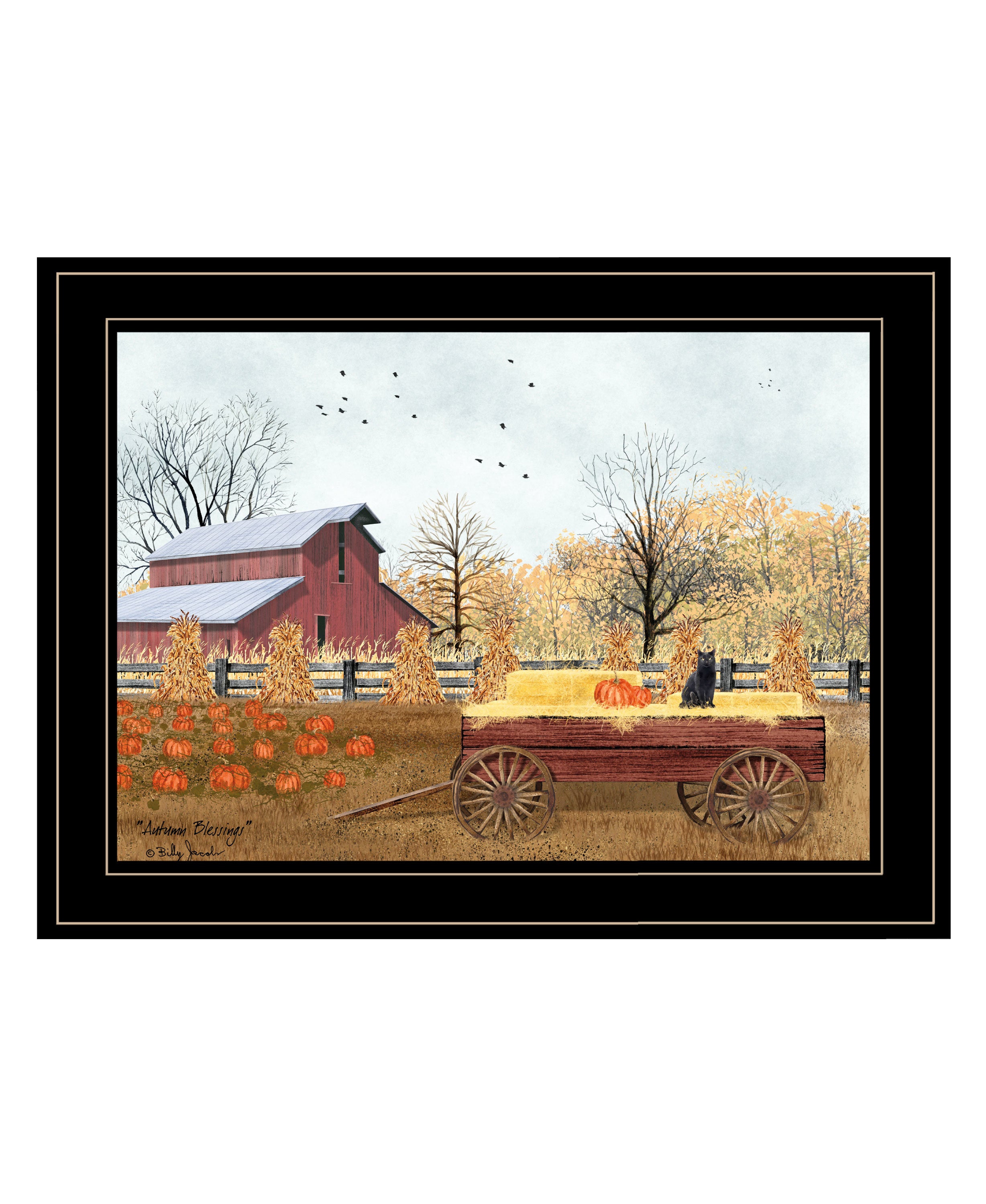 "Autumn Blessings" by Billy Jacobs, Ready to Hang Framed Print, Black Frame