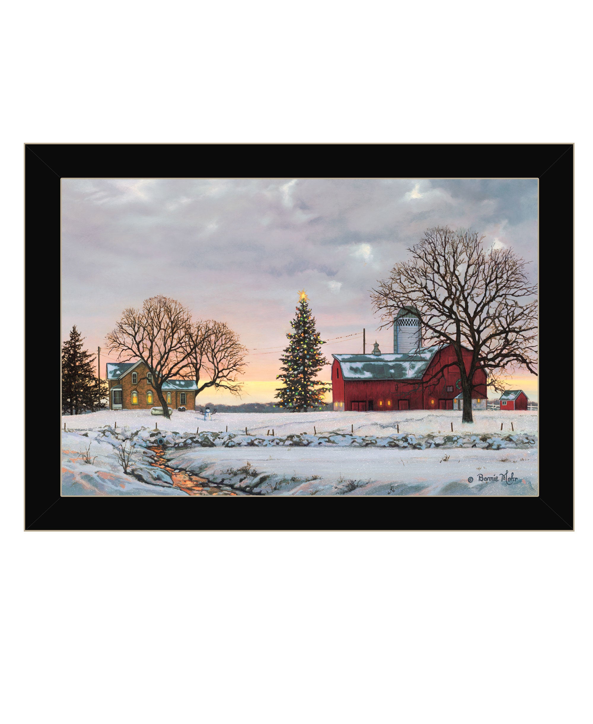 "Morning Calls" by Artisan Bonnie Mohr , Ready to Hang Framed Print, Black Frame