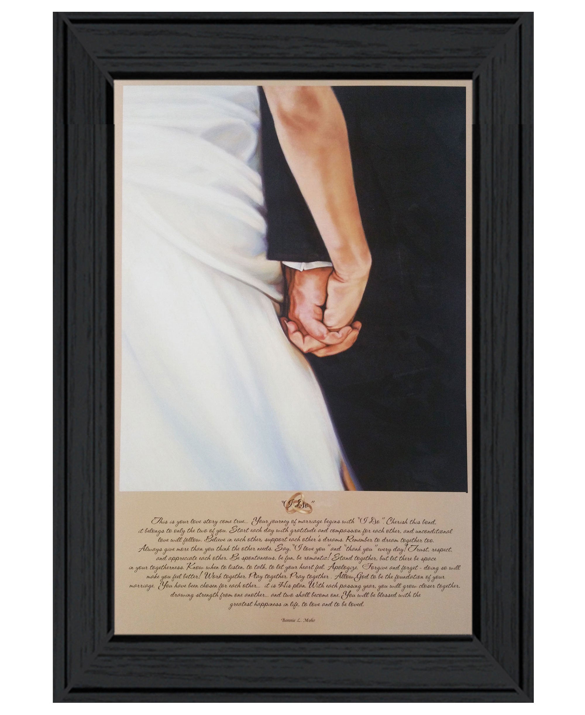 "I DO" by Artisan Bonnie Mohr , Ready to Hang Framed Print, Black Frame