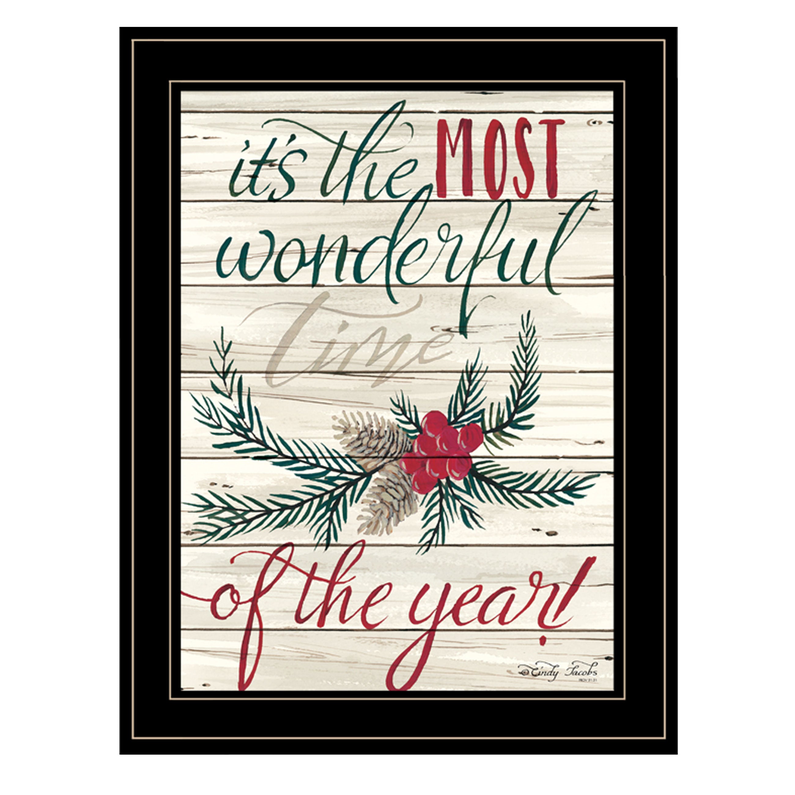 "The Most Wonderful Time" by Artisan Cindy Jacobs, Ready to Hang Framed Print, Black Frame