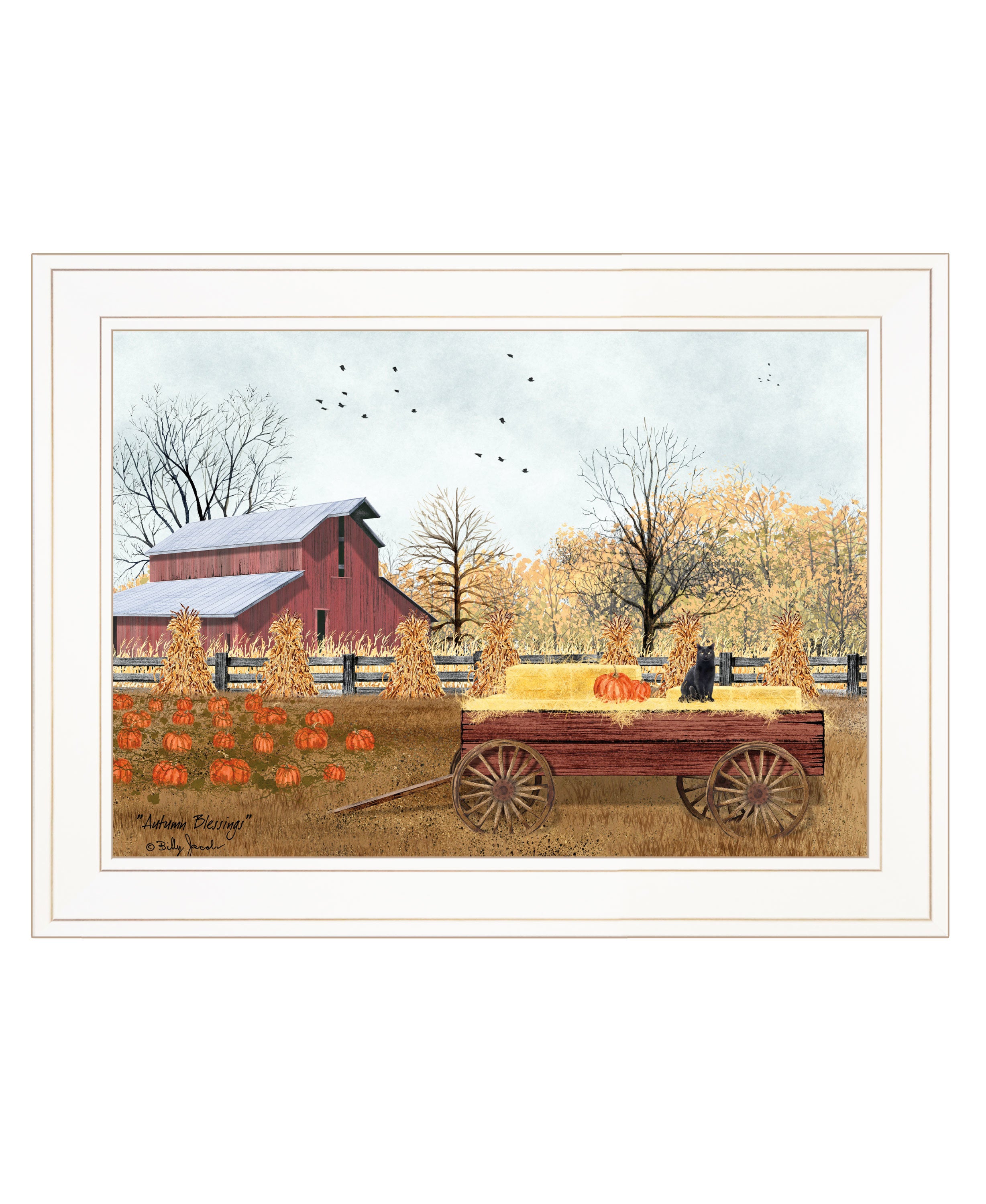 "Autumn Blessings" by Billy Jacobs, Ready to Hang Framed Print, White Frame