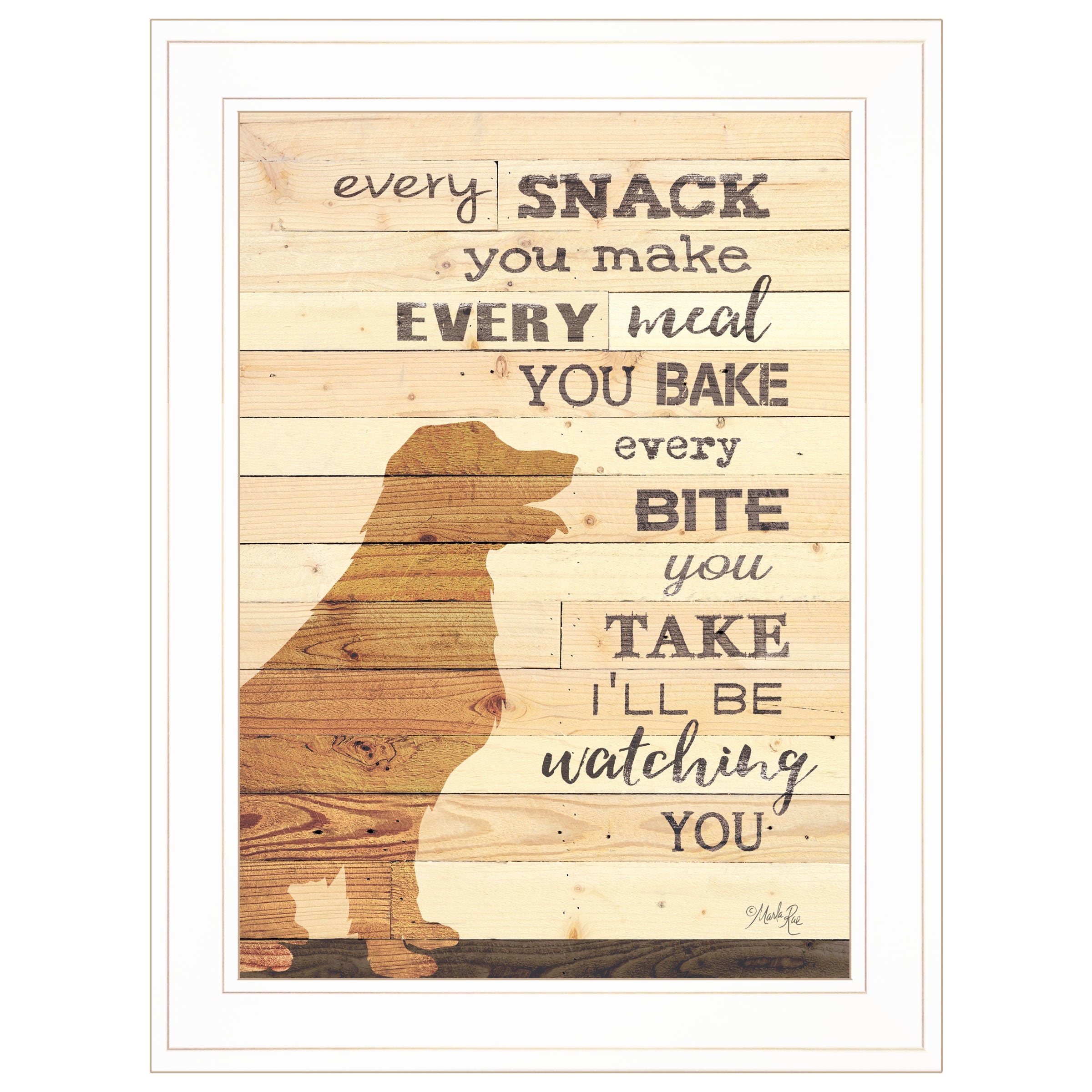 "Every Snack You Make" By Marla Rae, Ready to Hang Framed Print, White Frame
