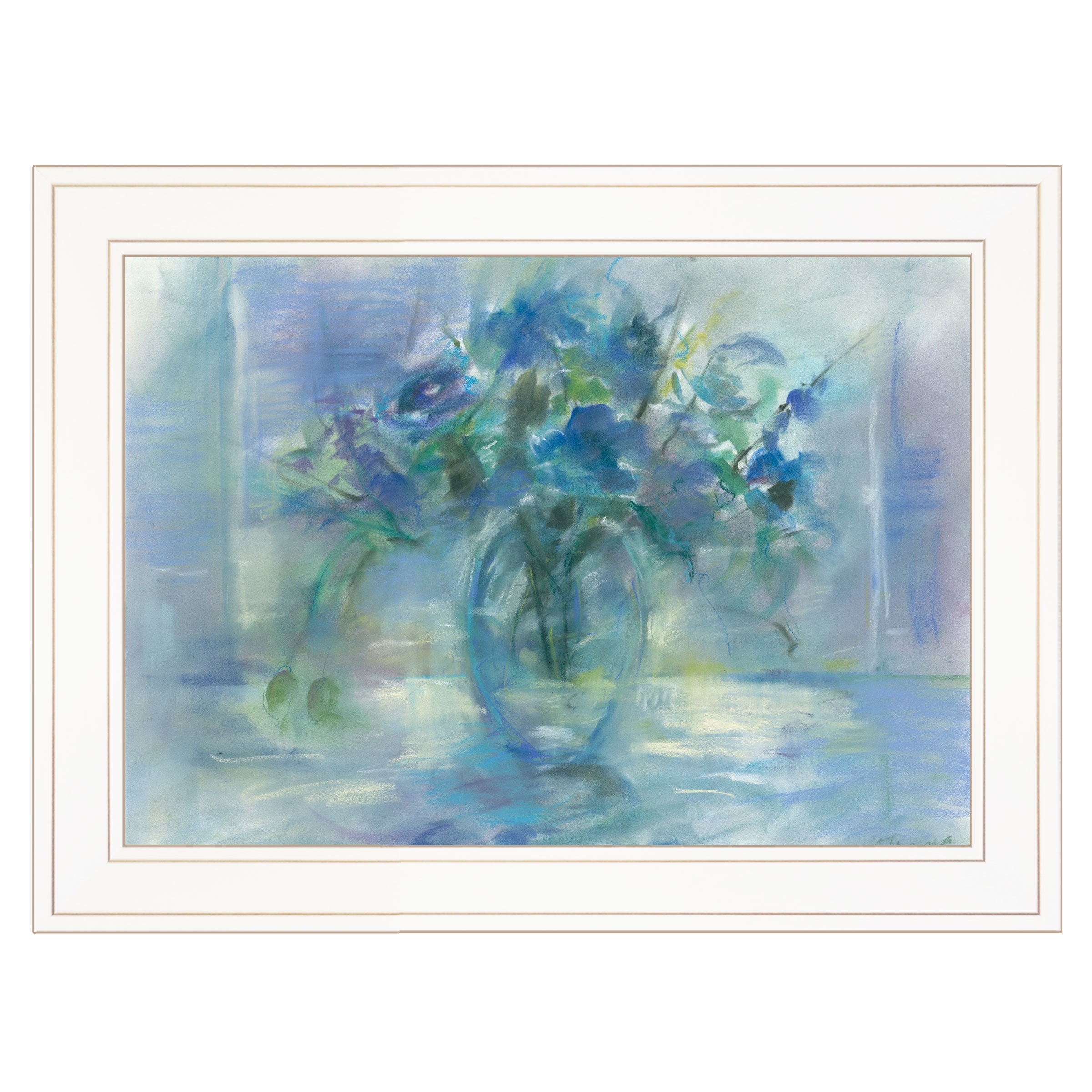 "Susie's Blue" By Tracy Owen, Ready to Hang Framed Print, White Frame