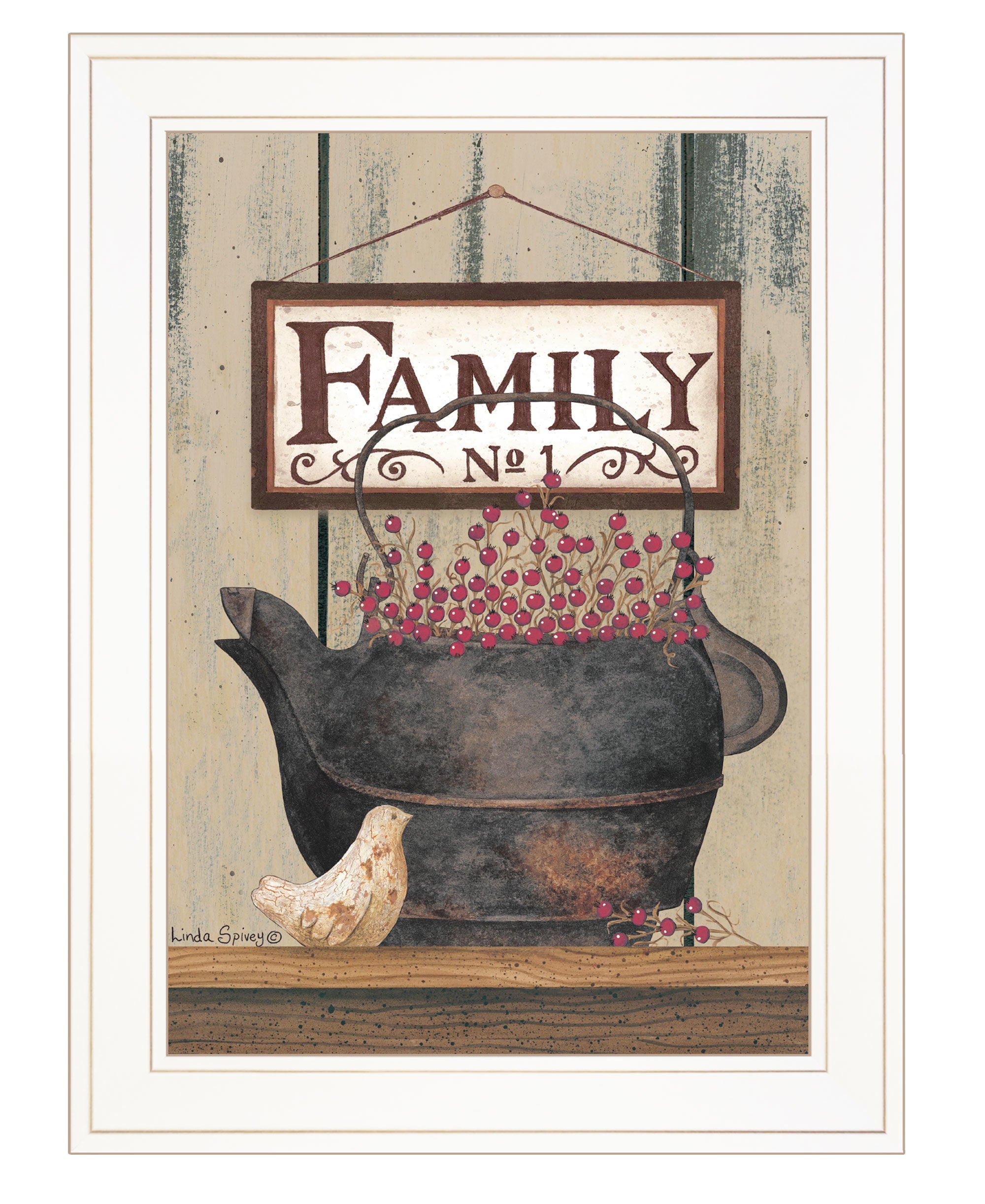 "FAMILY NO.1" by Artisan Linda Spivery, Ready to Hang Framed Print, White Frame