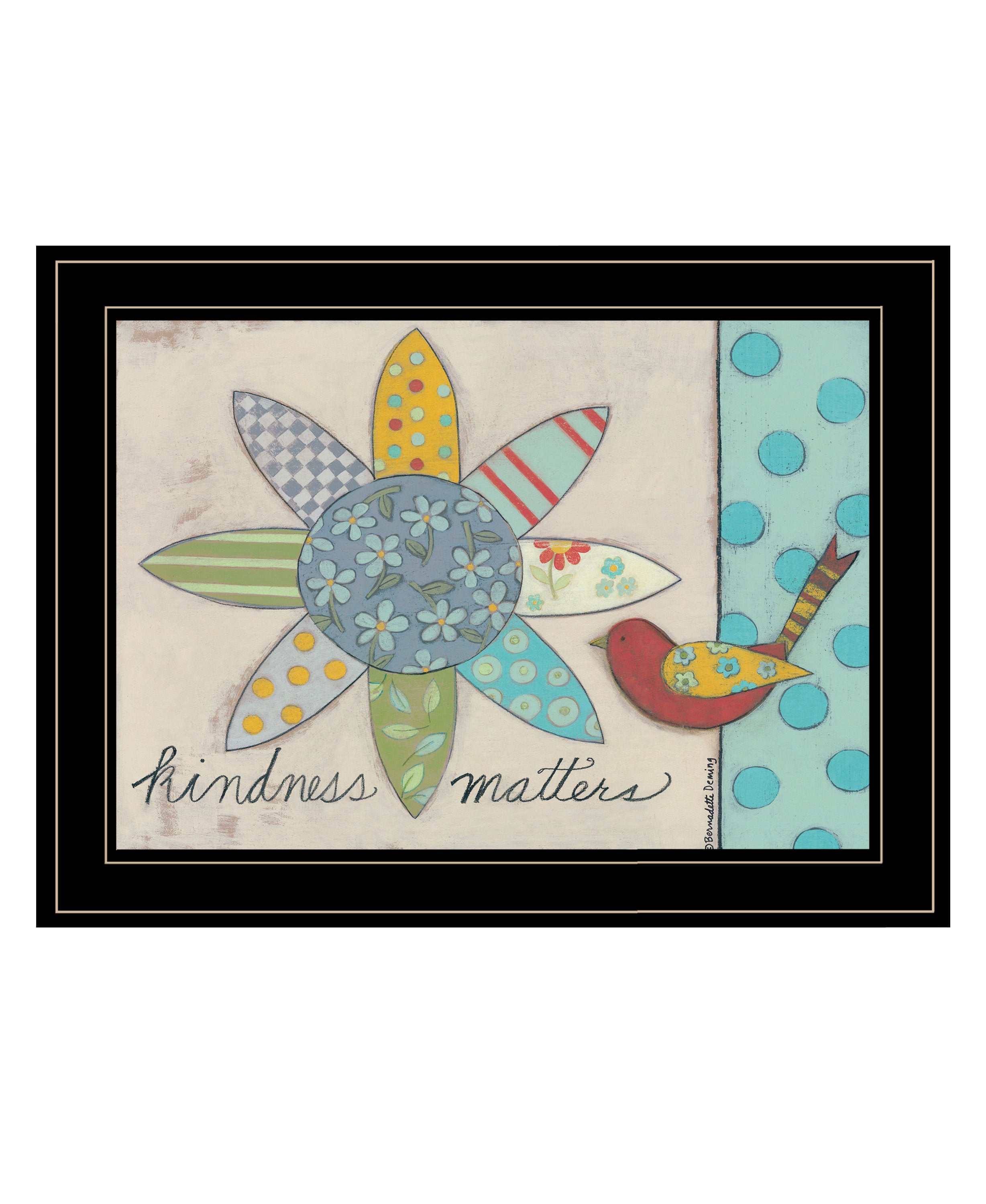 "Kindness Matters" by Bernadette Deming, Ready to Hang Framed Print, Black Frame