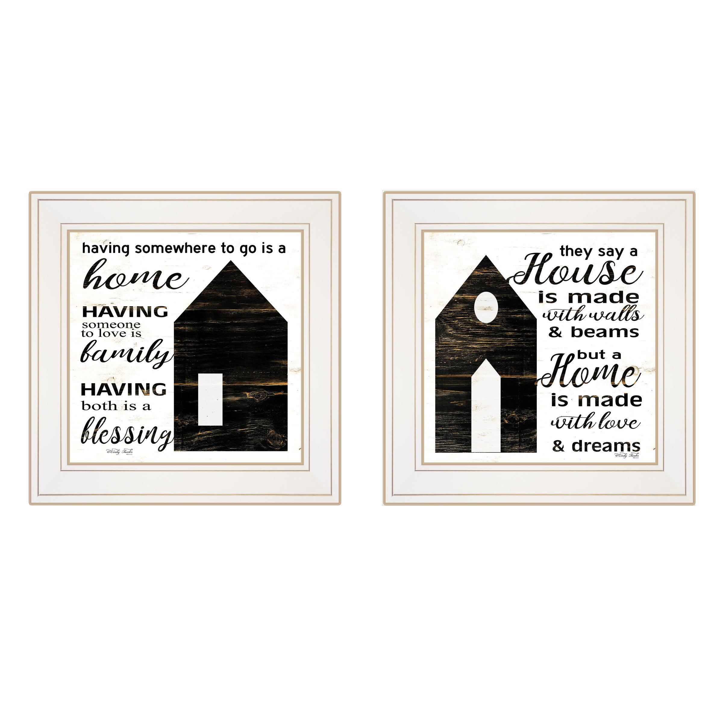 "House/Blessing by Artist Cindy Jacobs , Ready to Hang Framed Print, White Frame