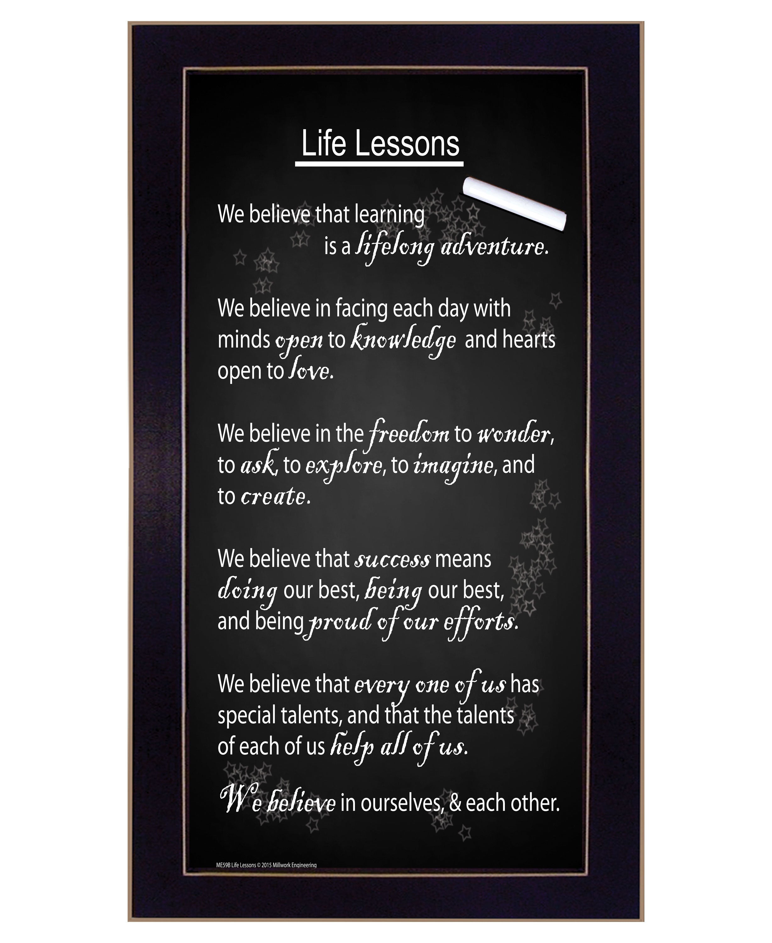 "Life Lessons" by Artisan Trendy Decor 4U, Ready to Hang Framed Print, Black Frame