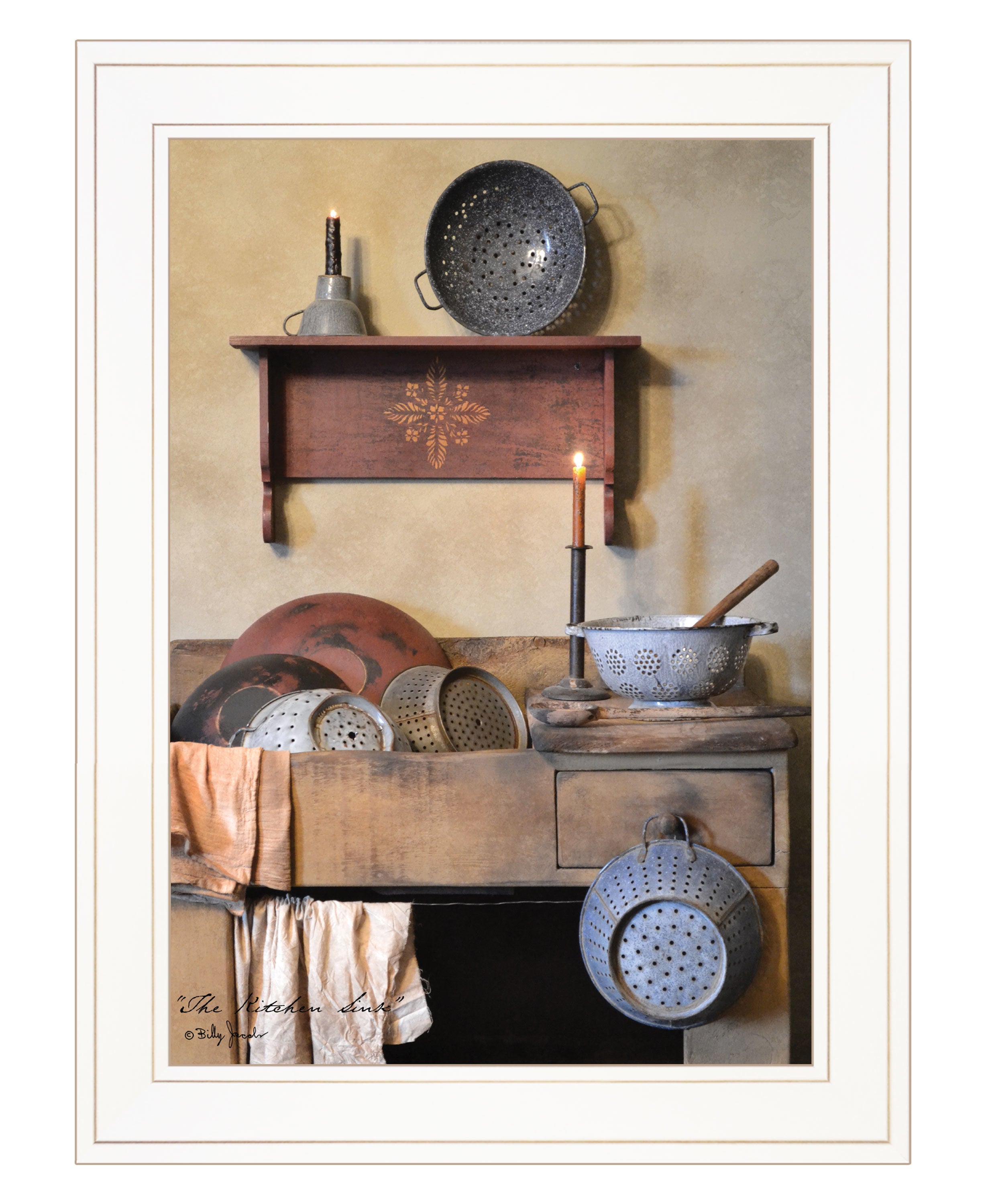 "The Kitchen Sink" by Billy Jacobs, Ready to Hang Framed Print, White Frame