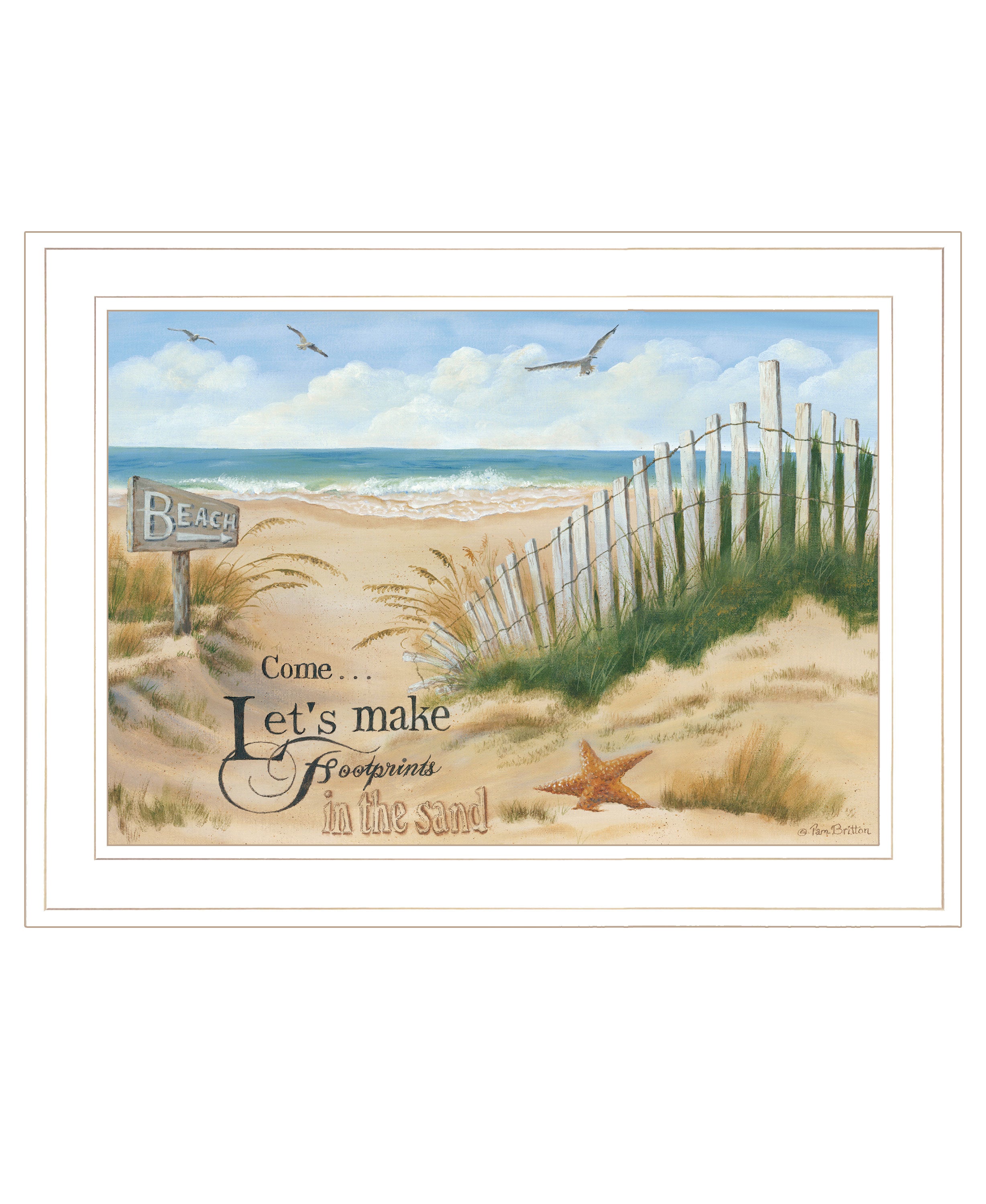 "Footprint" by Pam Britton, Ready to Hang Framed Print, White Frame