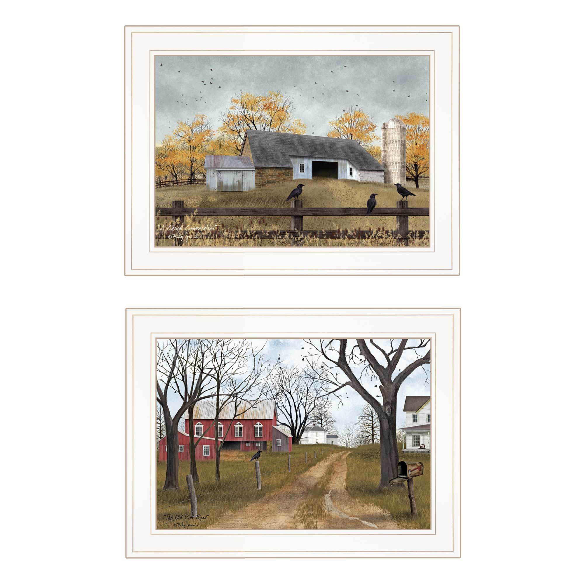"Country Roads Collection" 2-Piece Vignette By Billy Jacobs, White Frame