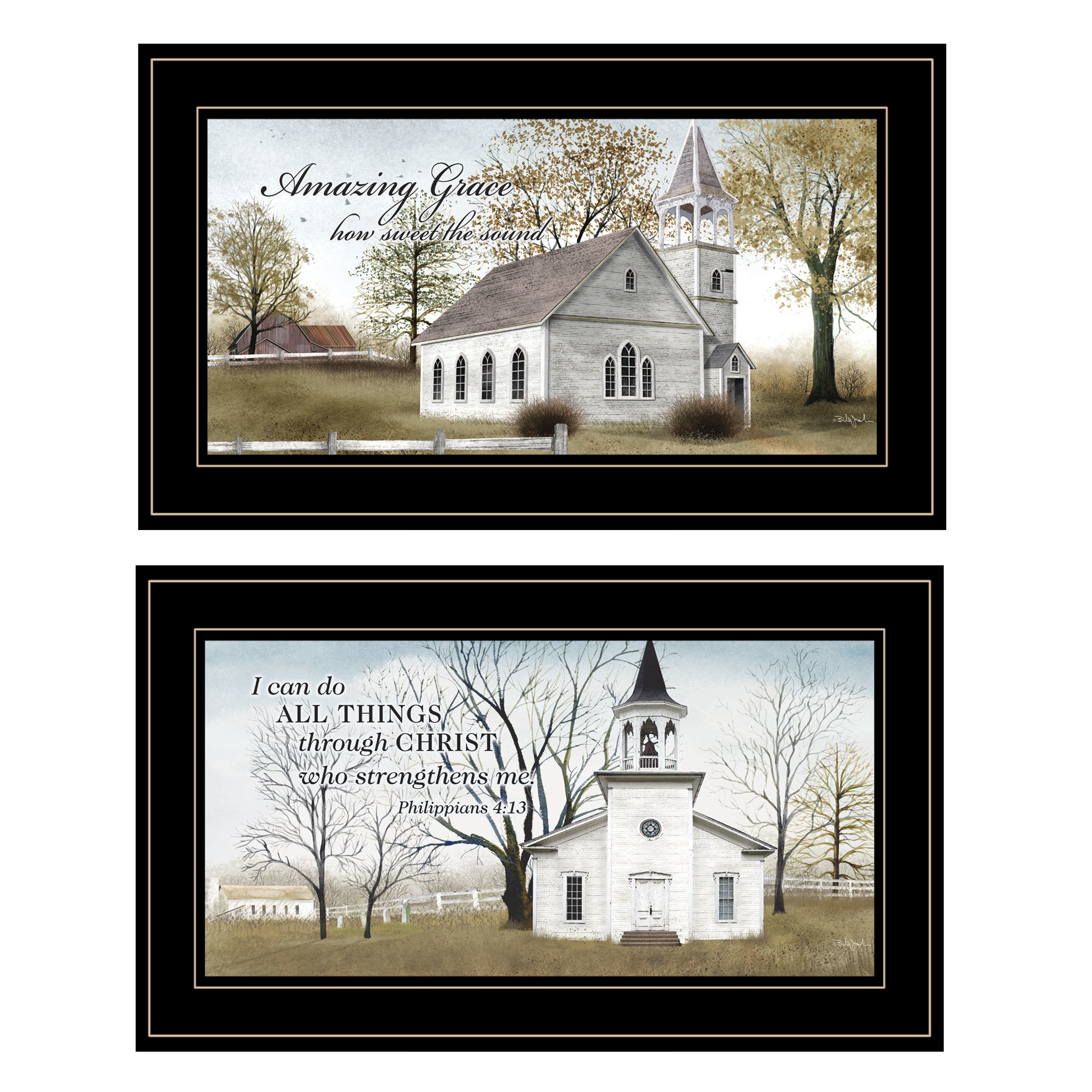 "Amazing Grace Collection" 2-Piece Vignette By Billy Jacobs, Black Frame