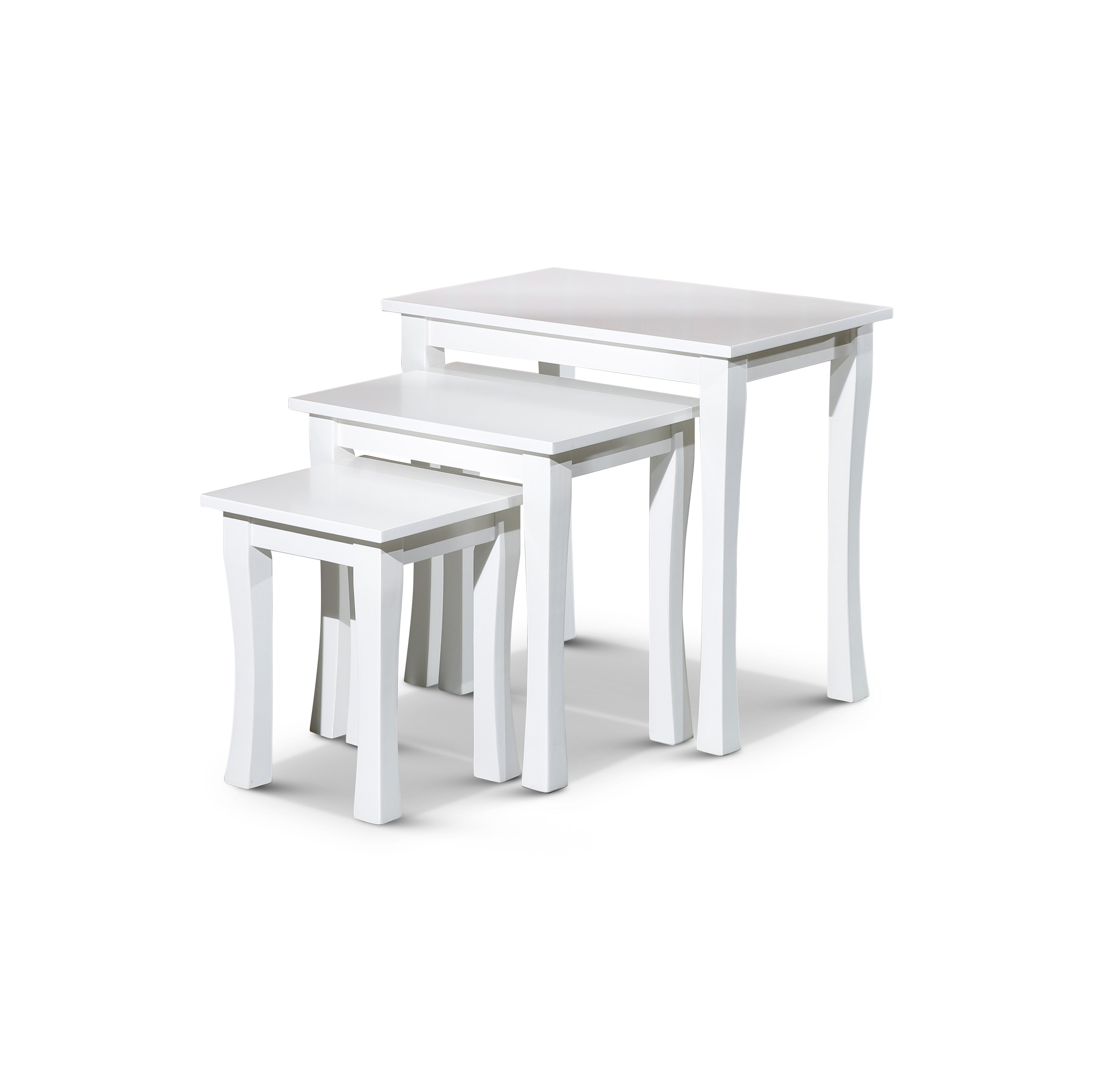 3-Piece Nesting Table Set, White