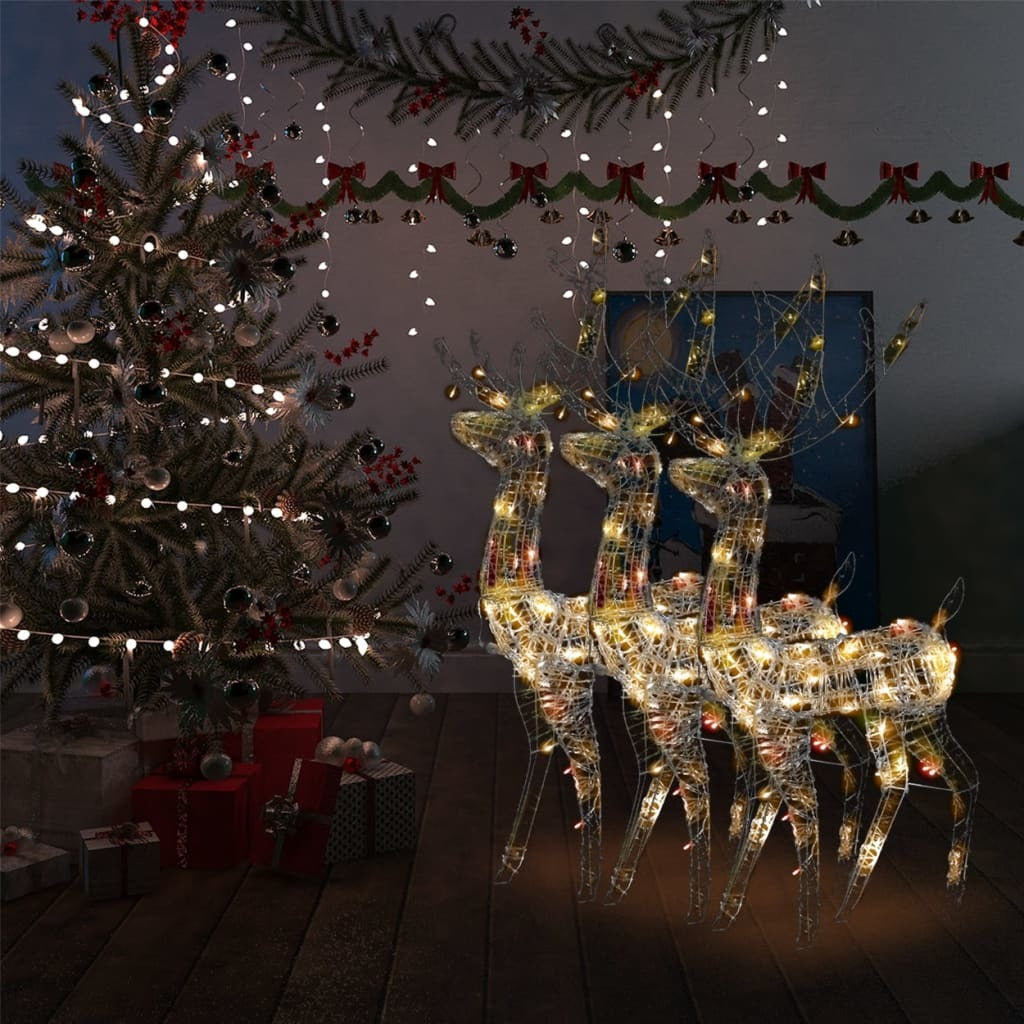 Acrylic Reindeer Christmas Decorations 3 pcs 47.2" Multicolor