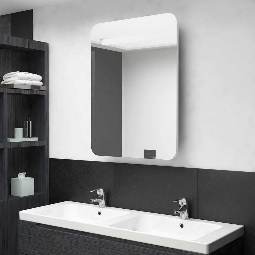 LED Bathroom Mirror Cabinet Shining White 23.6"x4.3"x31.5"