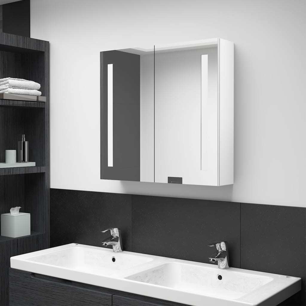 LED Bathroom Mirror Cabinet Shining White 24.4"x5.5"x23.6"