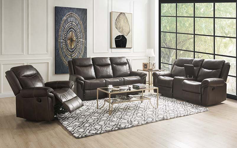 ACME Lydia Motion Sofa, Brown Leather Aire LV00654