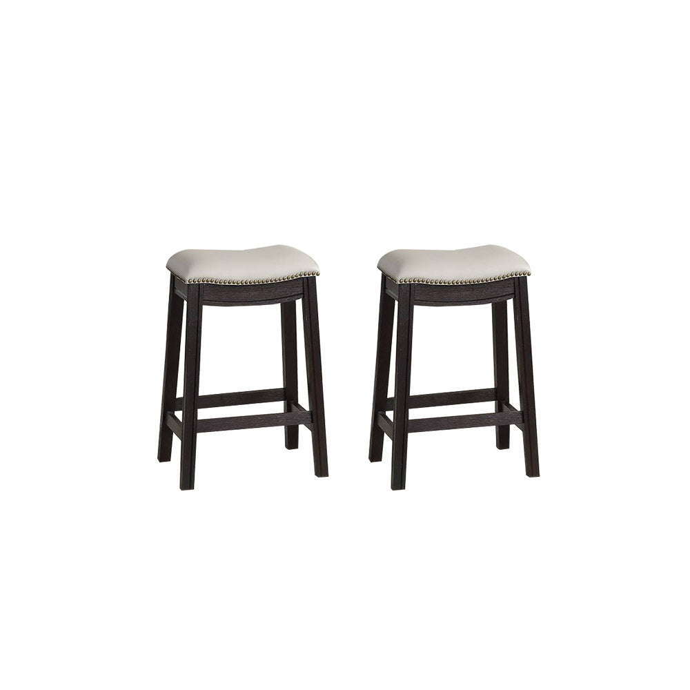 Grey PU Upholstery Counter Stool, Set of 2